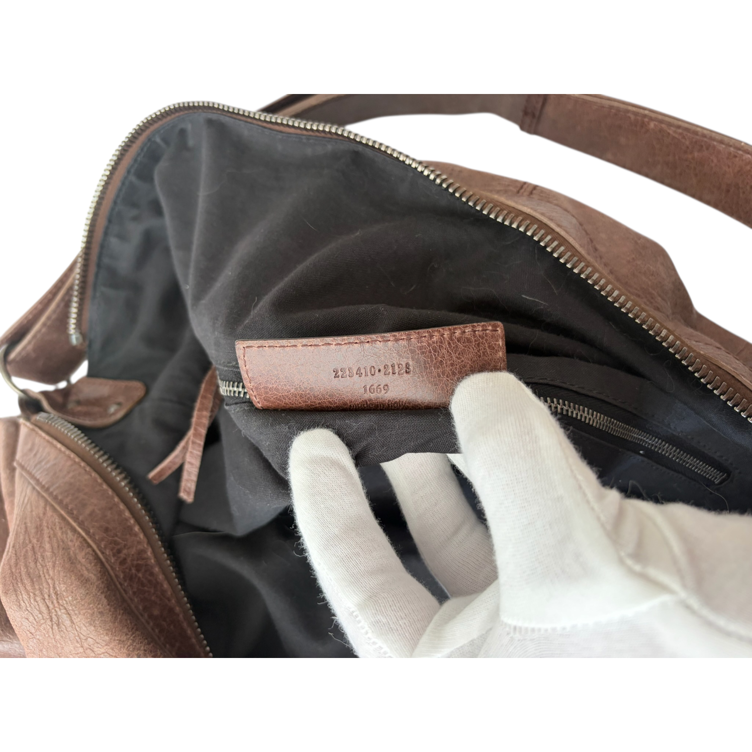 balenciaga 2000s brown large hobo bag