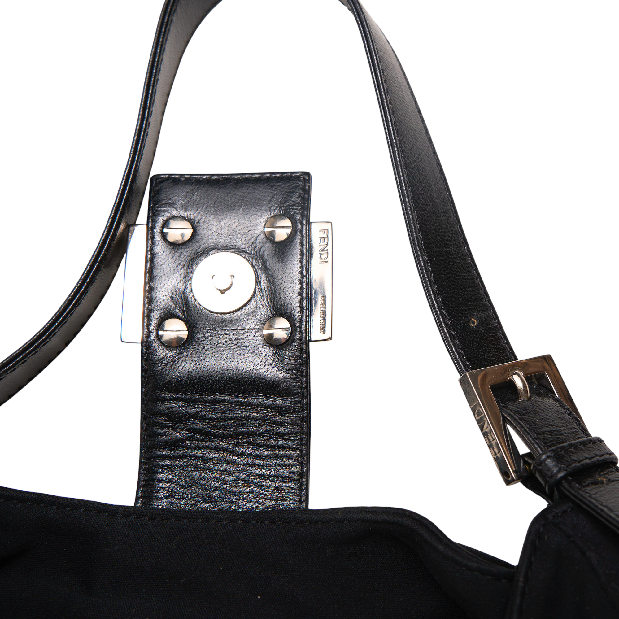 fendi 2000s black baguette bag