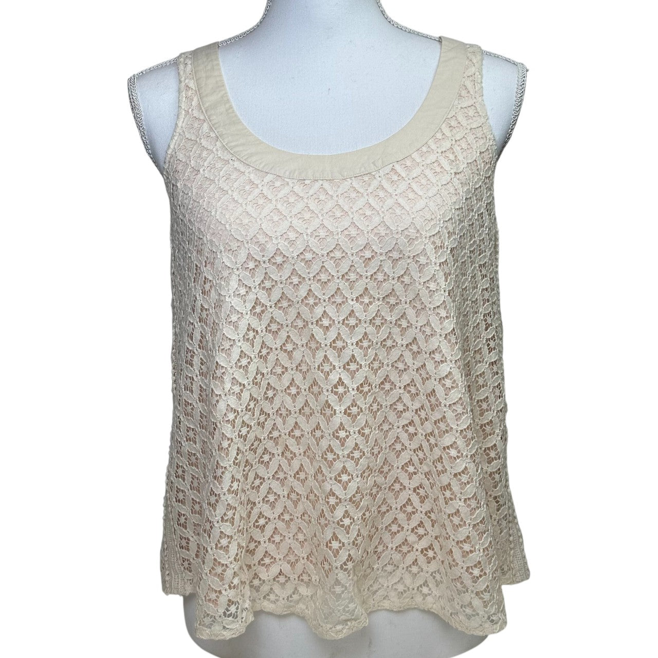 chloé cream lace tank top