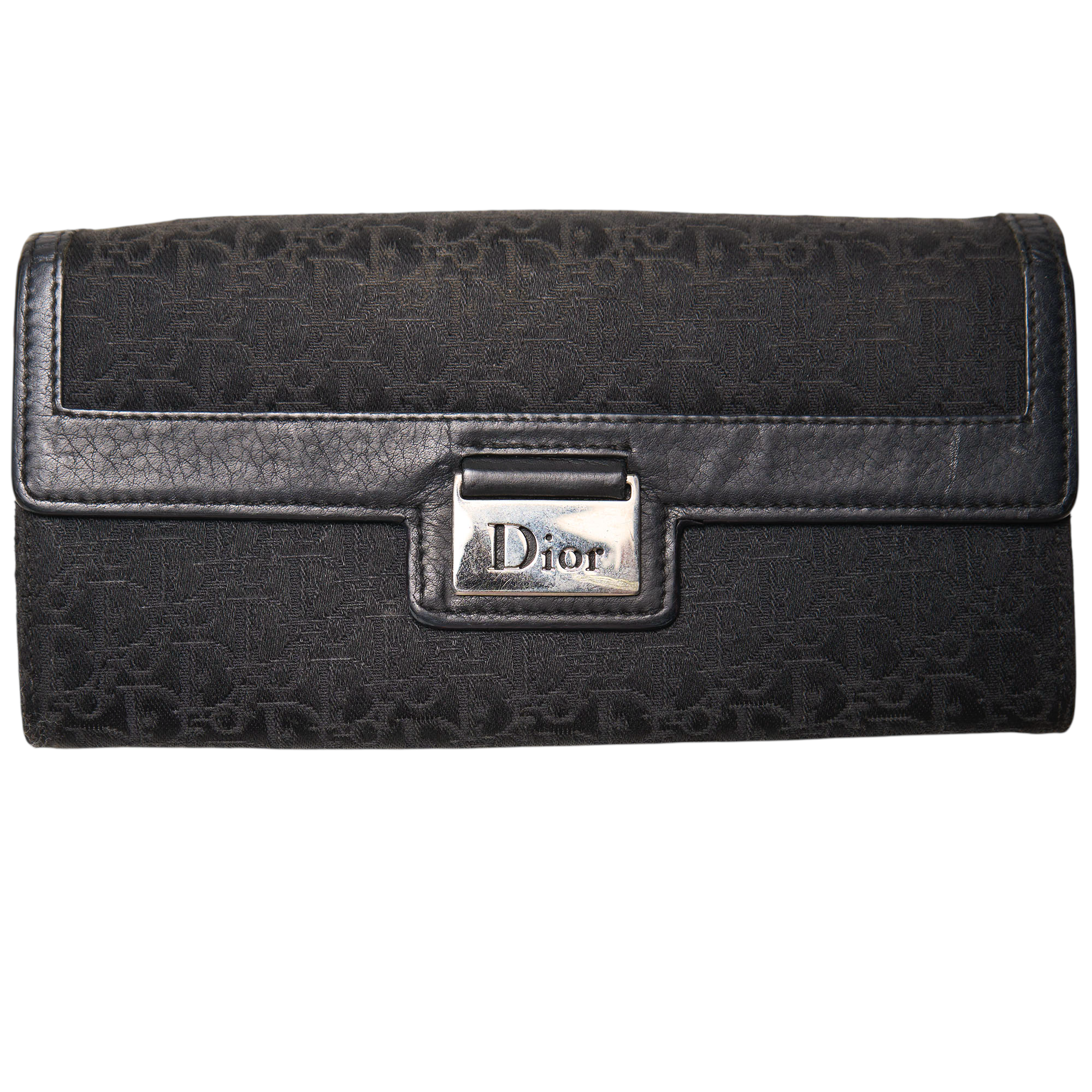 christian dior 2000s black columbus wallet