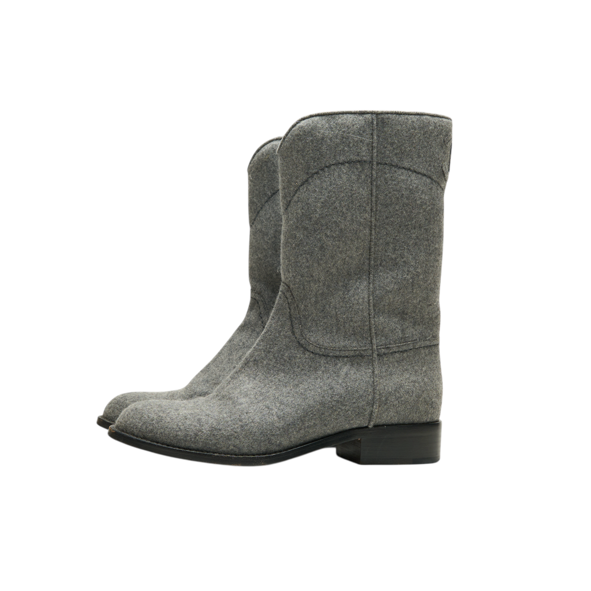 chanel 2000s gray boots