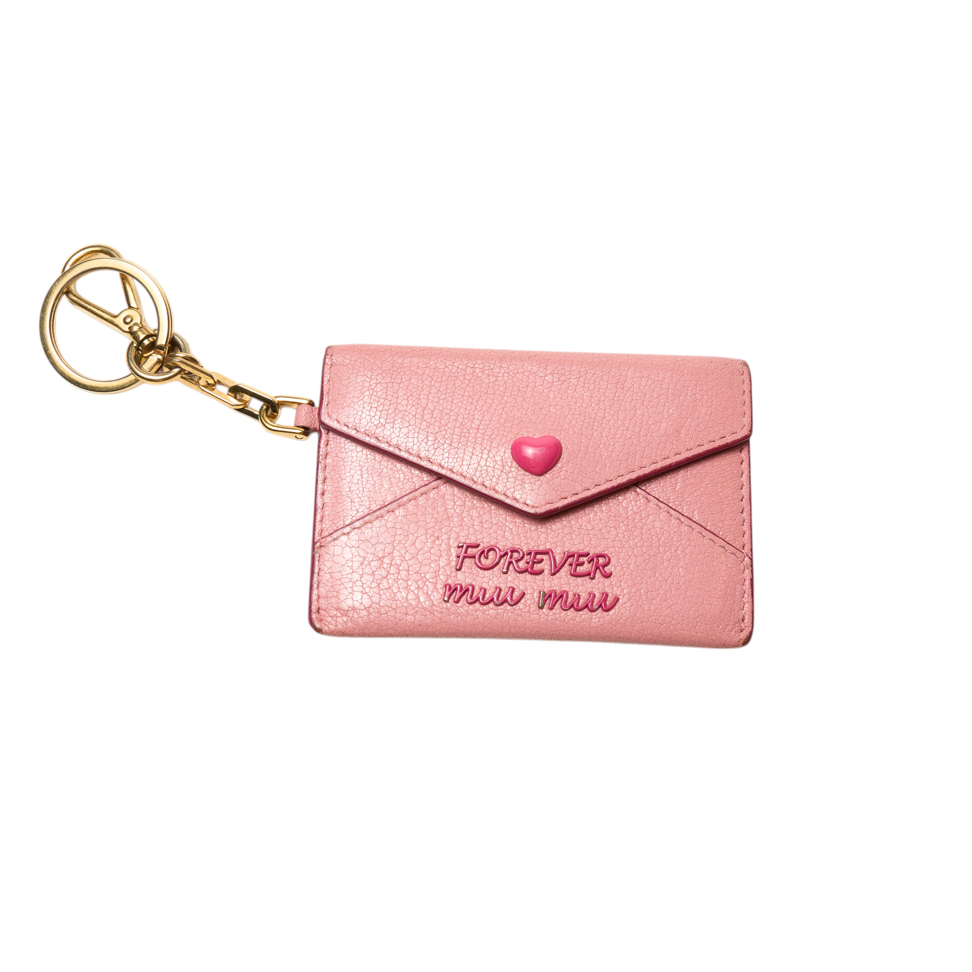 miu miu pink heart cardholder wallet