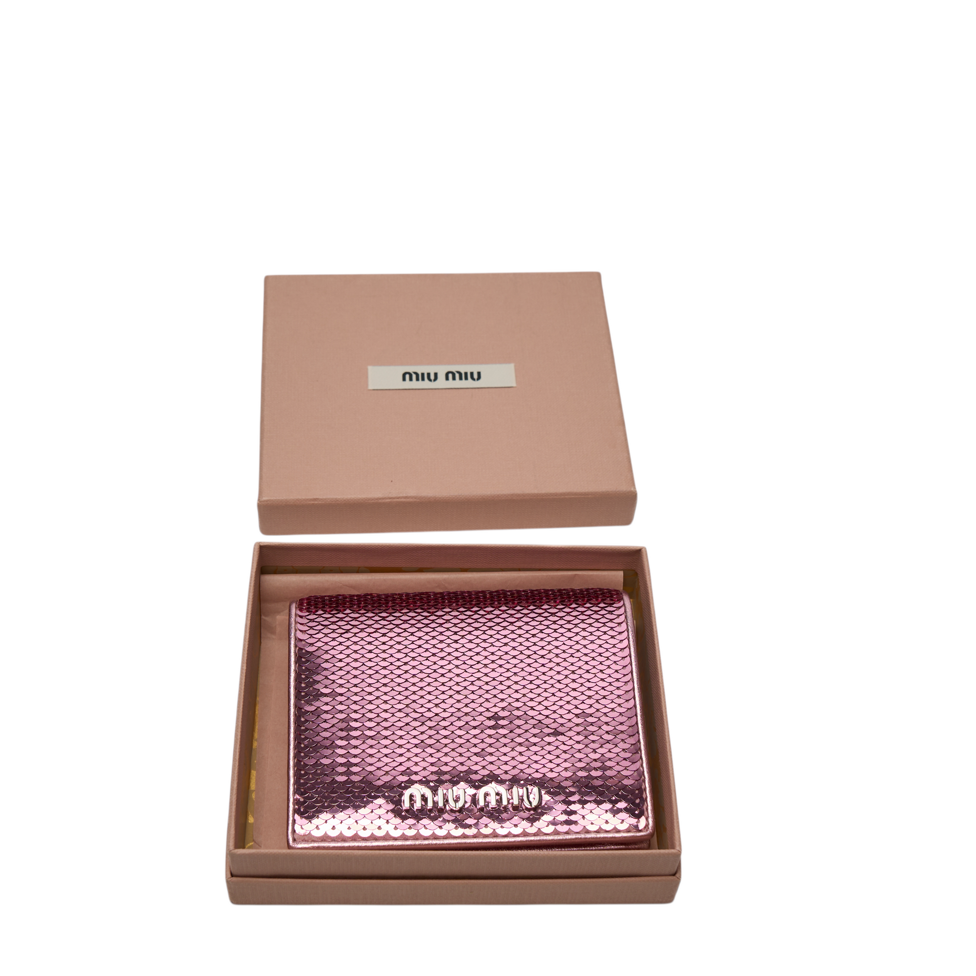 miu miu pink sequin wallet