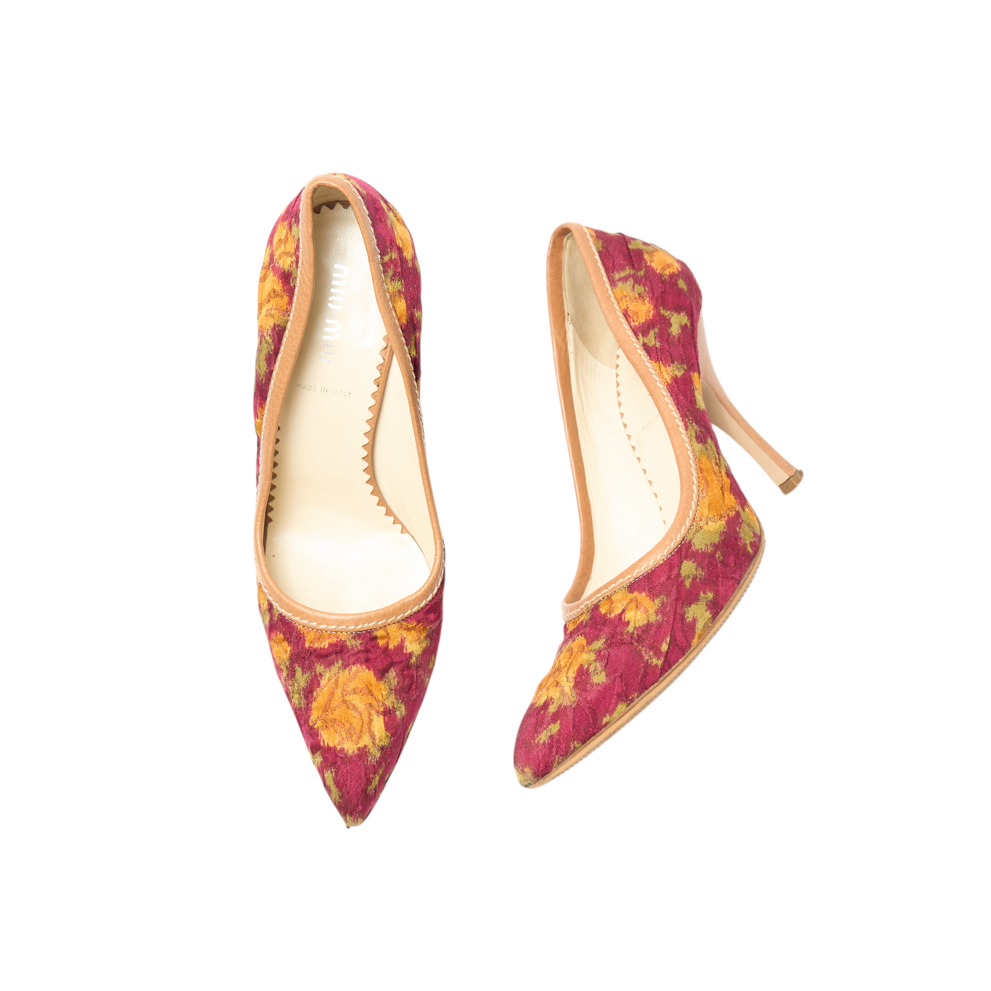 miu miu 2000s floral heels