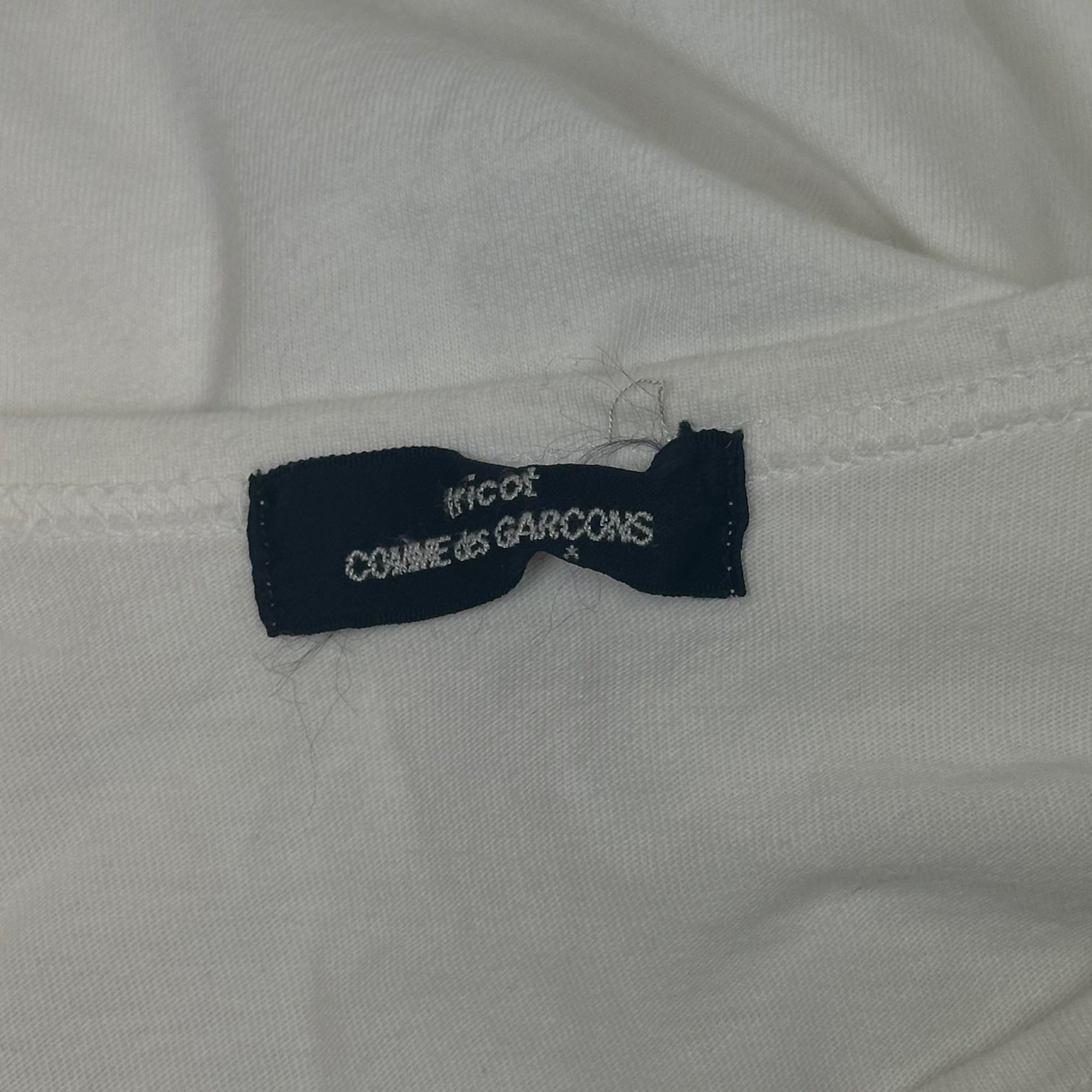 comme des garçons white bow long sleeve top