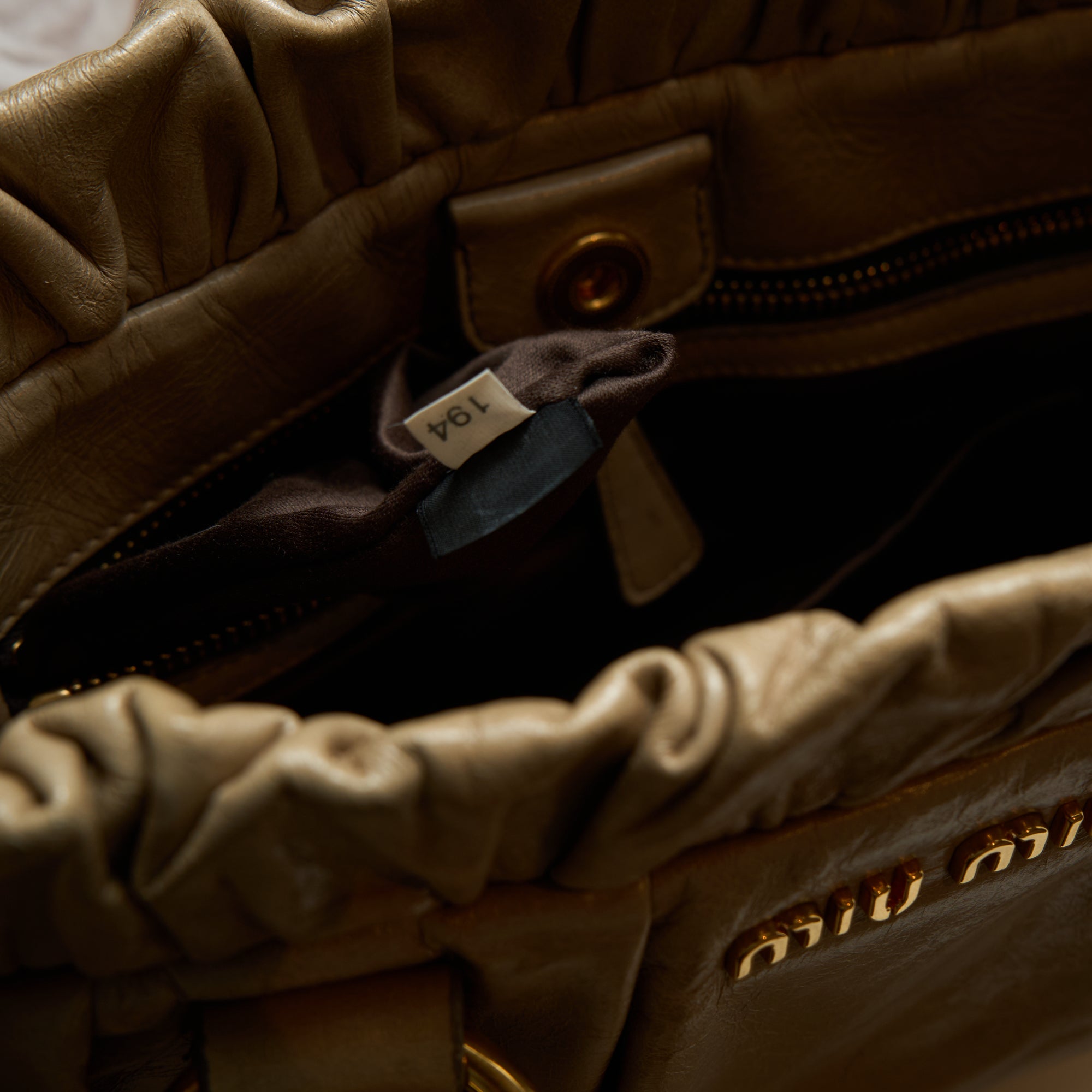 miu miu 2000s cream tan vitello bag