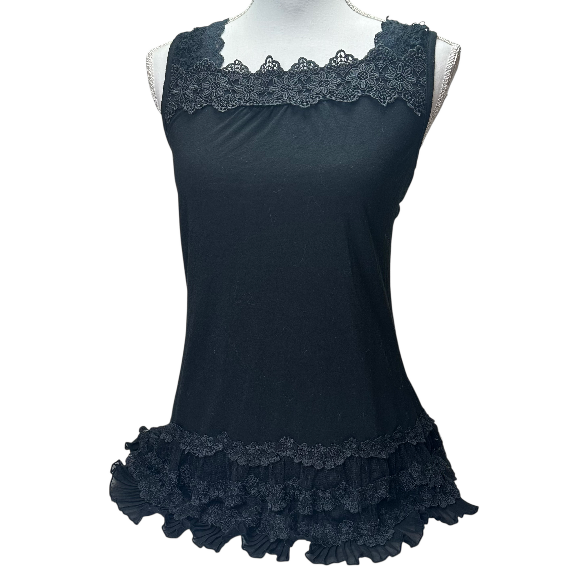 black lace tank top