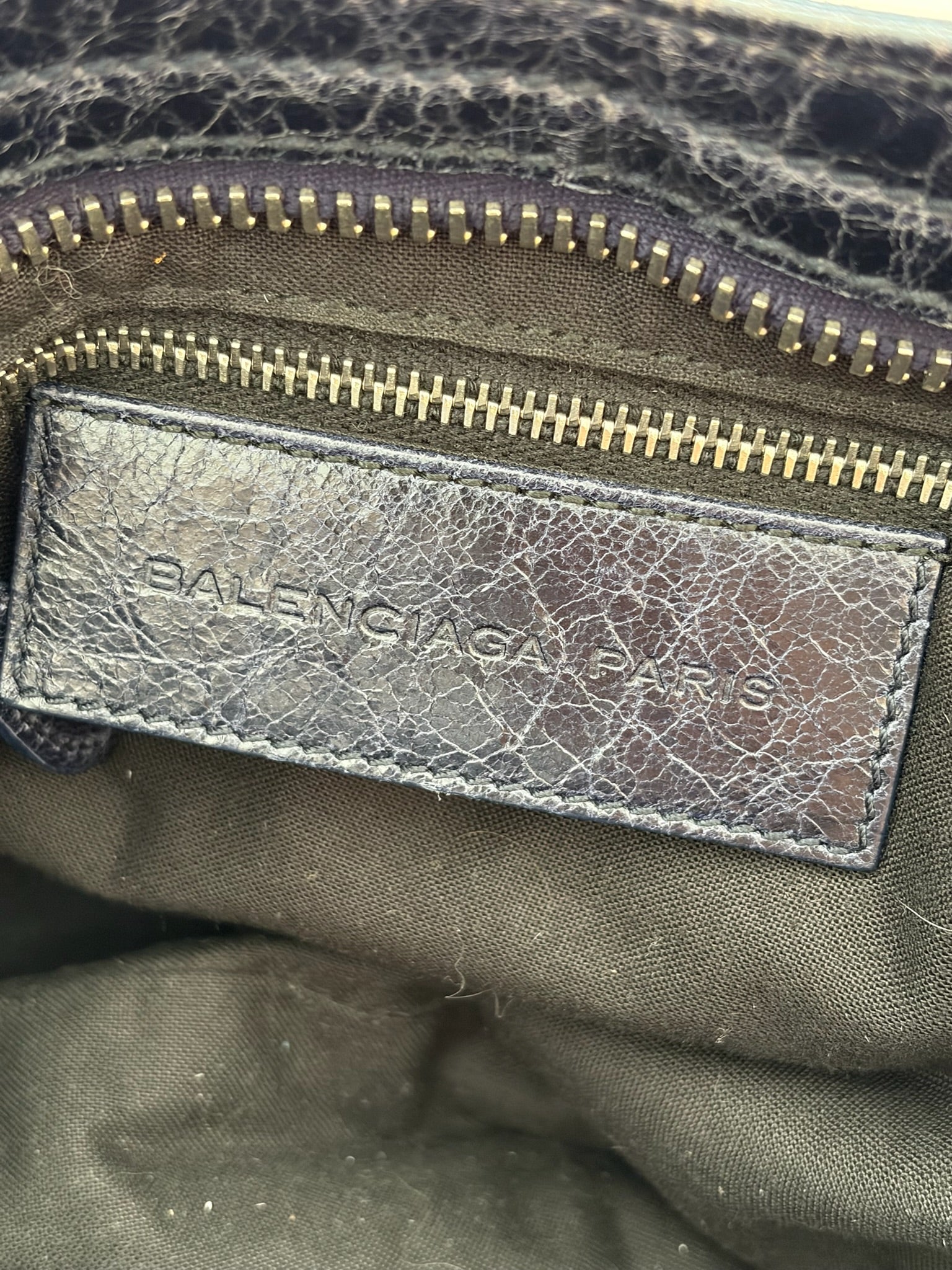 balenciaga 2000s navy blue city bag