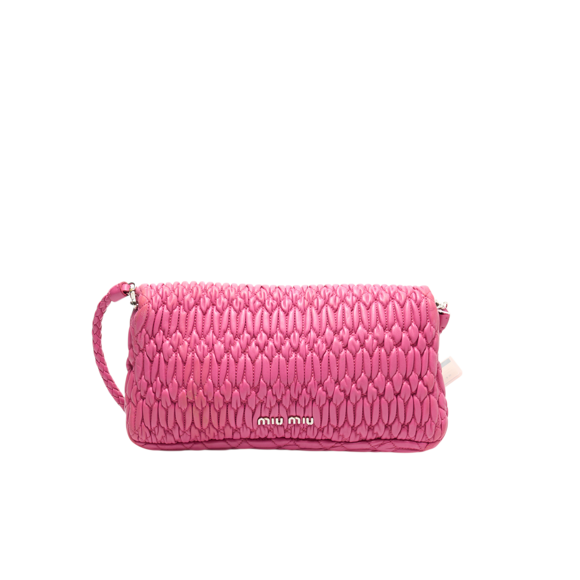 miu miu pink matelassé shoulder bag