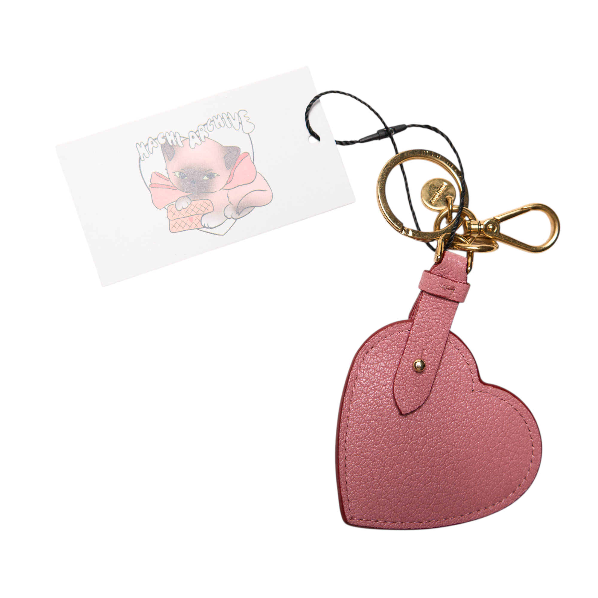 miu miu pink heart bag charm