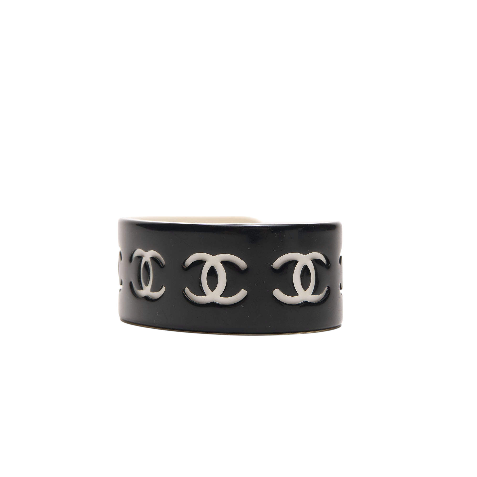 chanel 2000s black cuff bracelet
