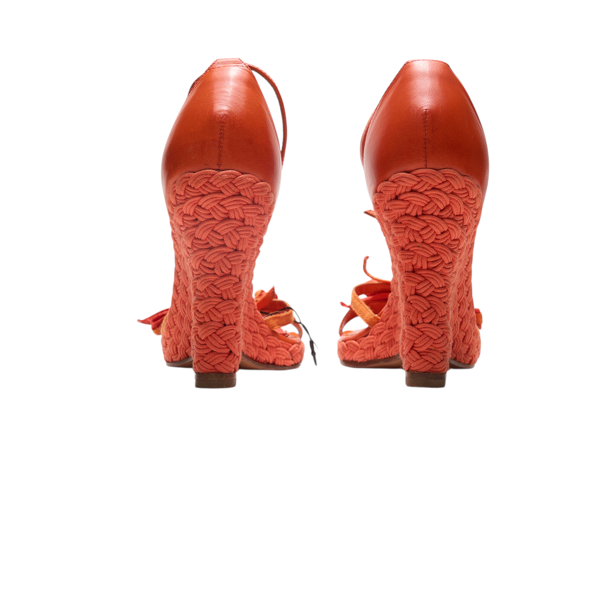 christian dior 2000s orange wedge heels