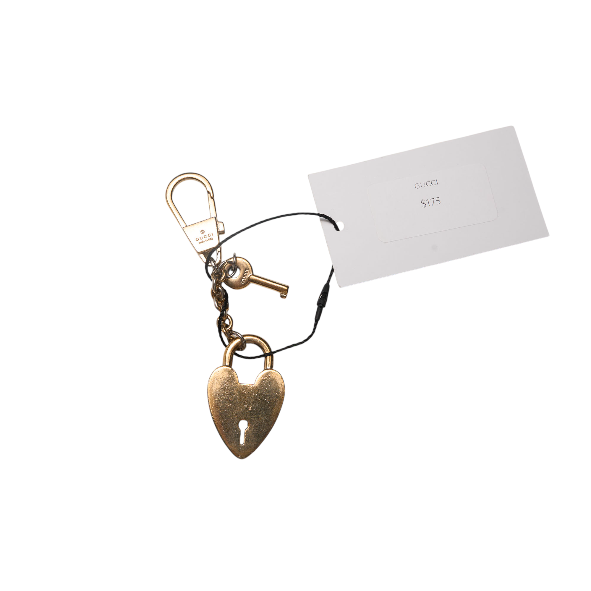 gucci gold heart lock keychain