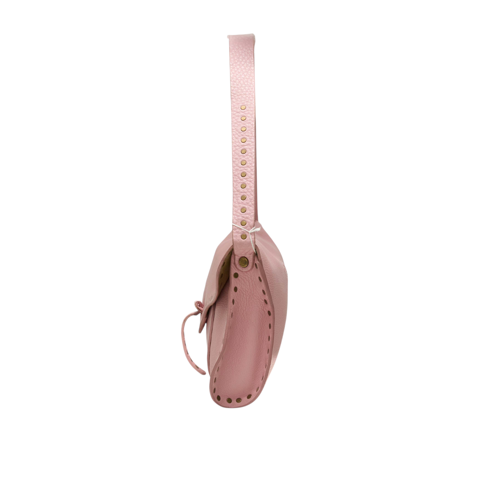 celine 2000s pink studded shoulder bag