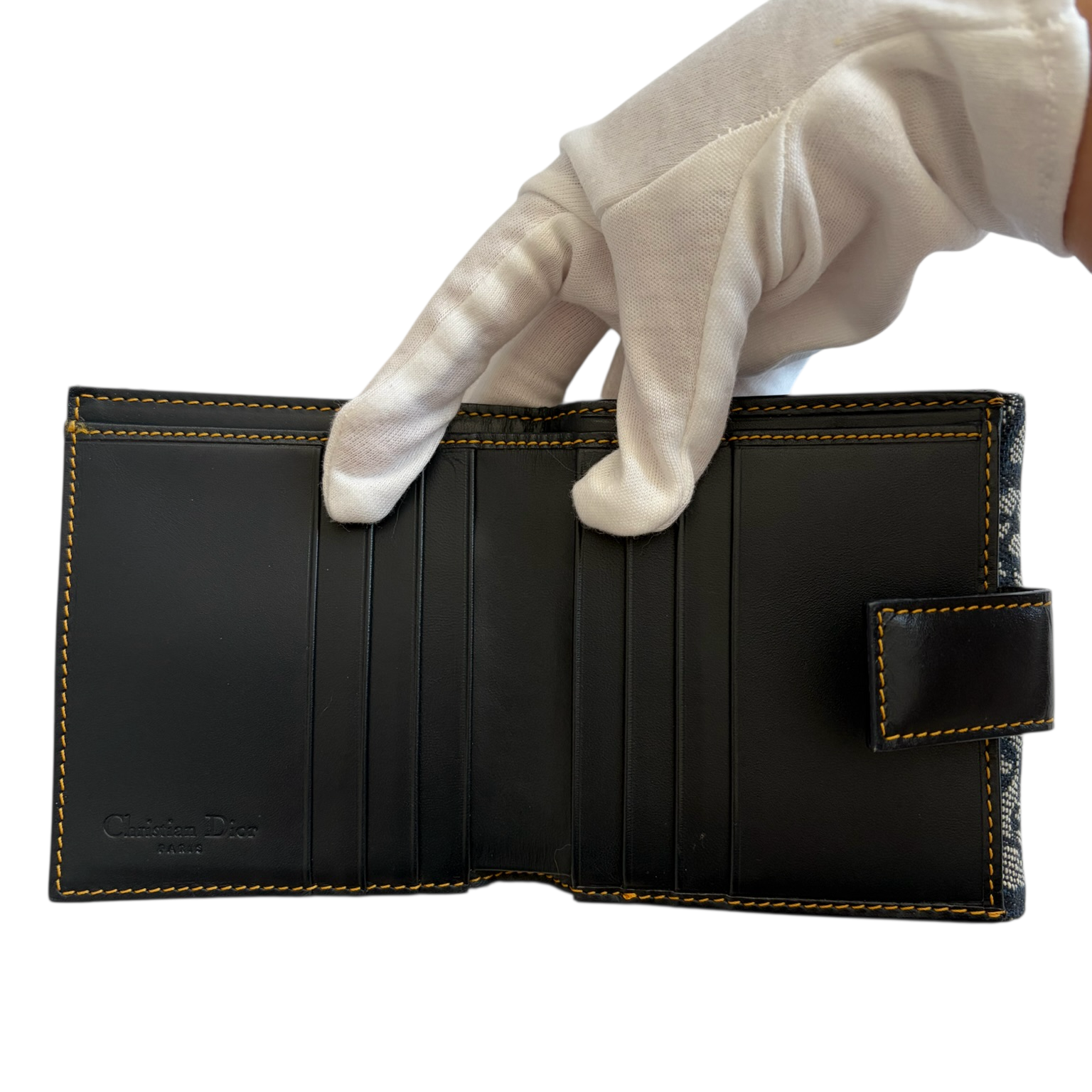 christian dior 2000s blue trotter wallet