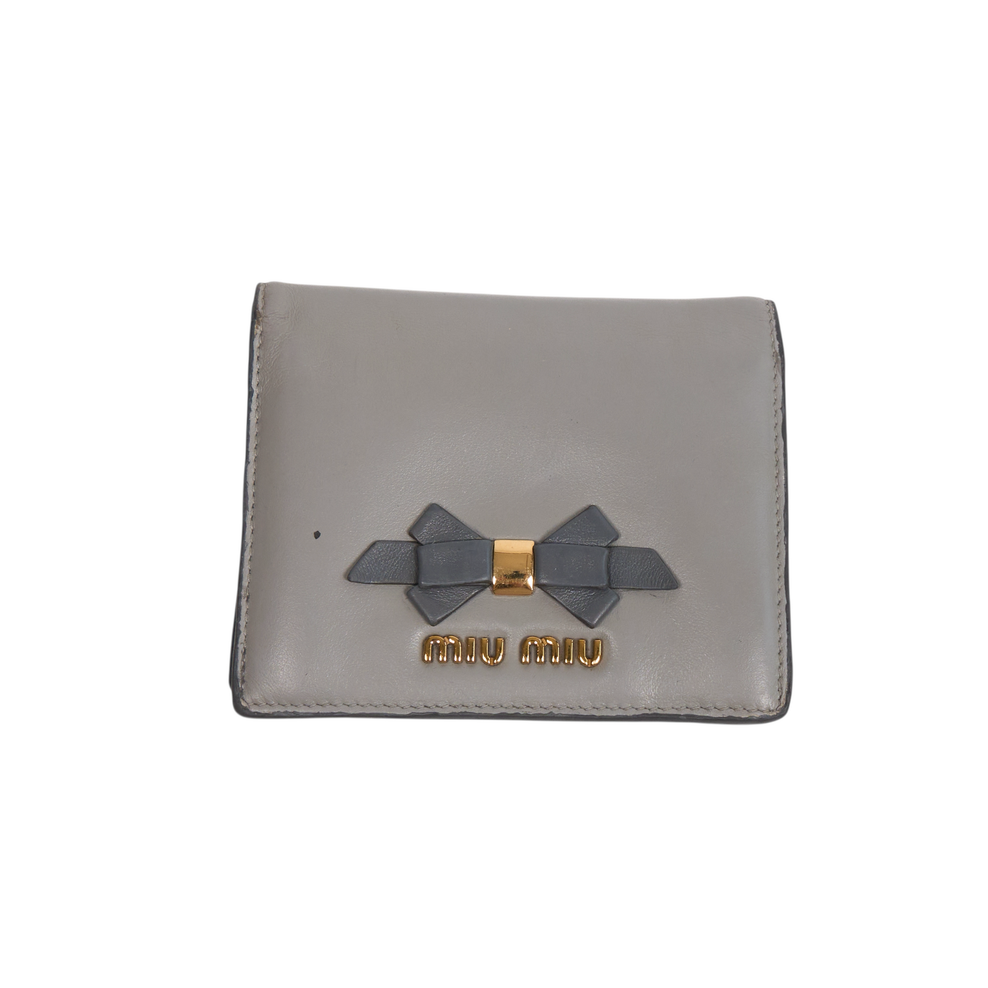 miu miu gray bow wallet