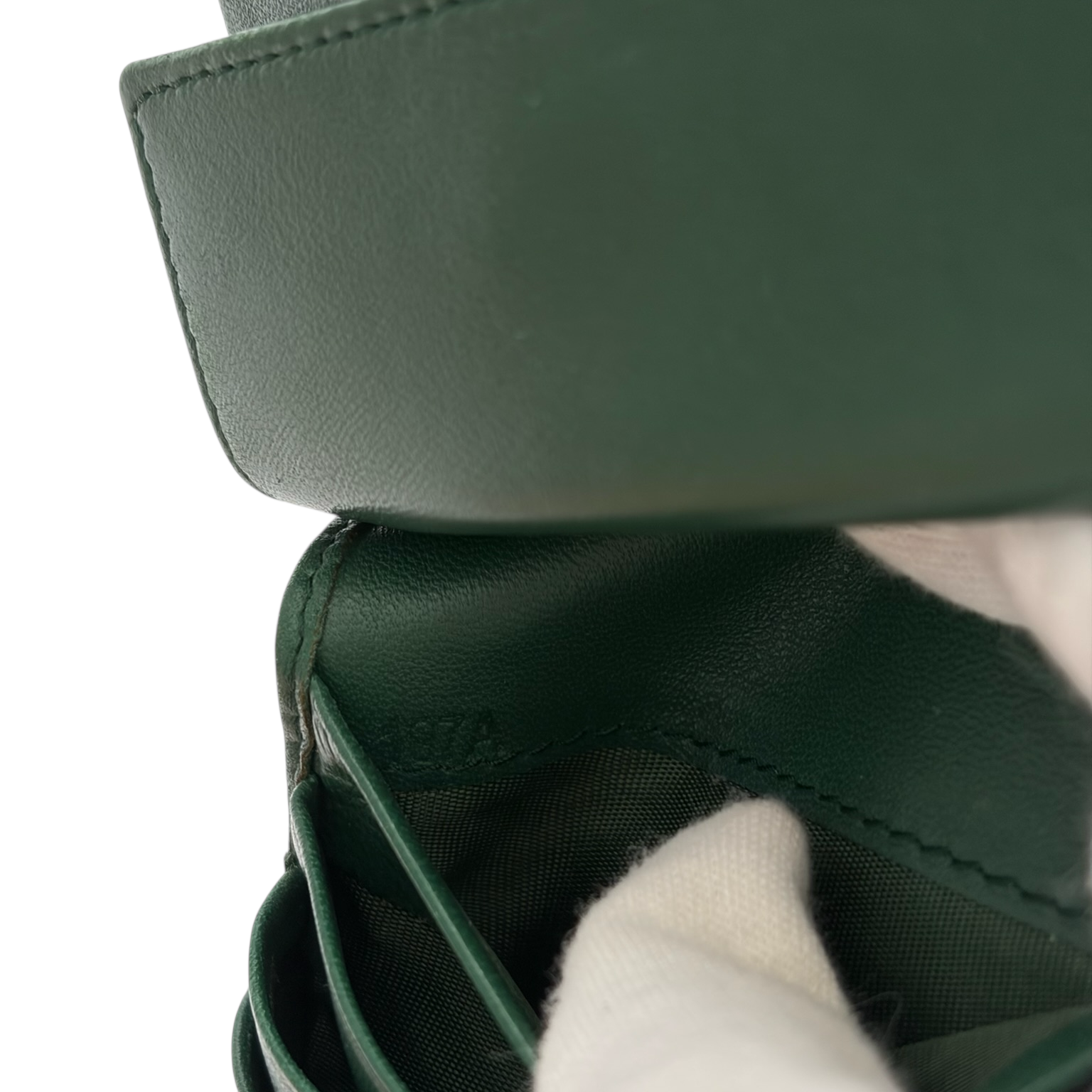 miu miu dark green matelassé wallet