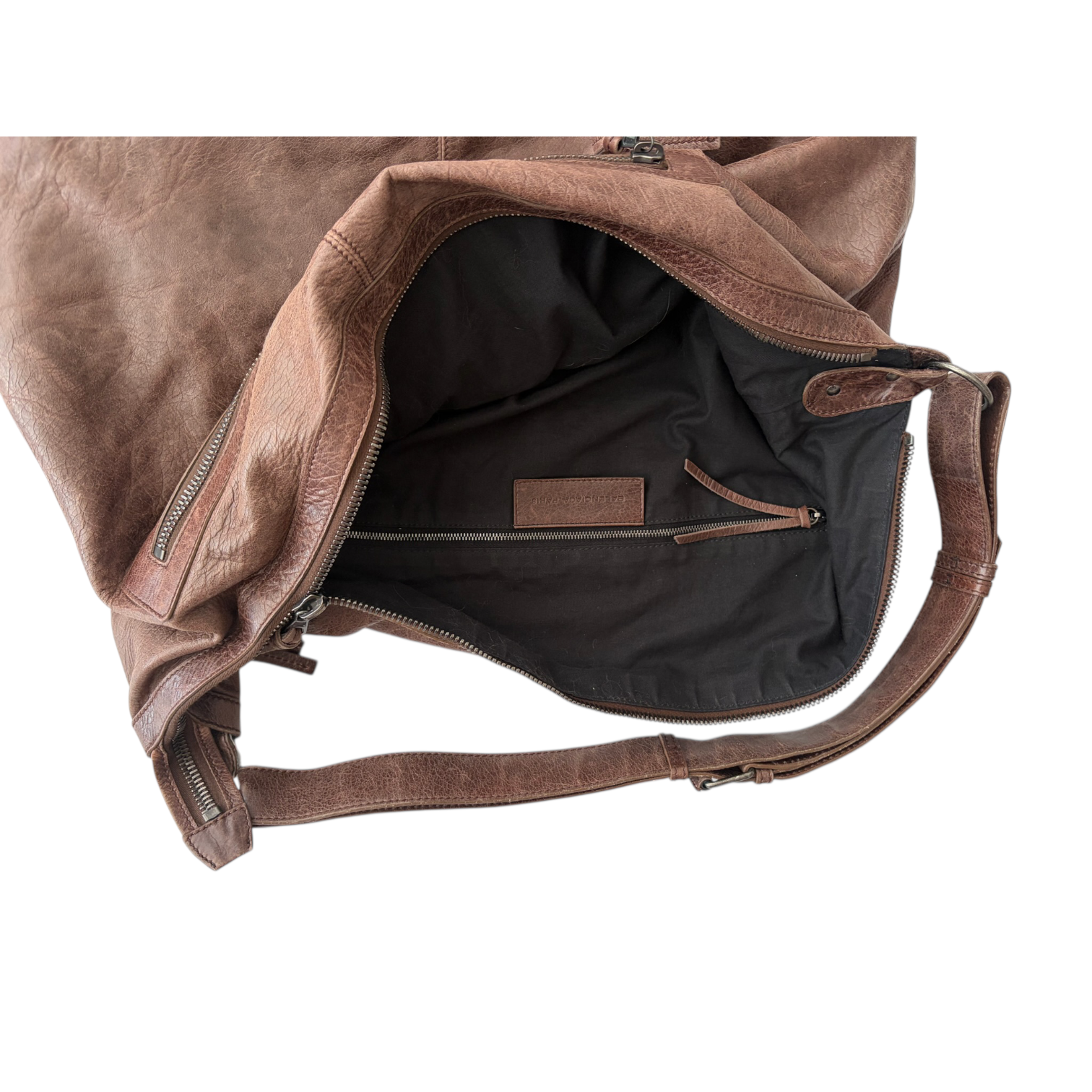 balenciaga 2000s brown large hobo bag