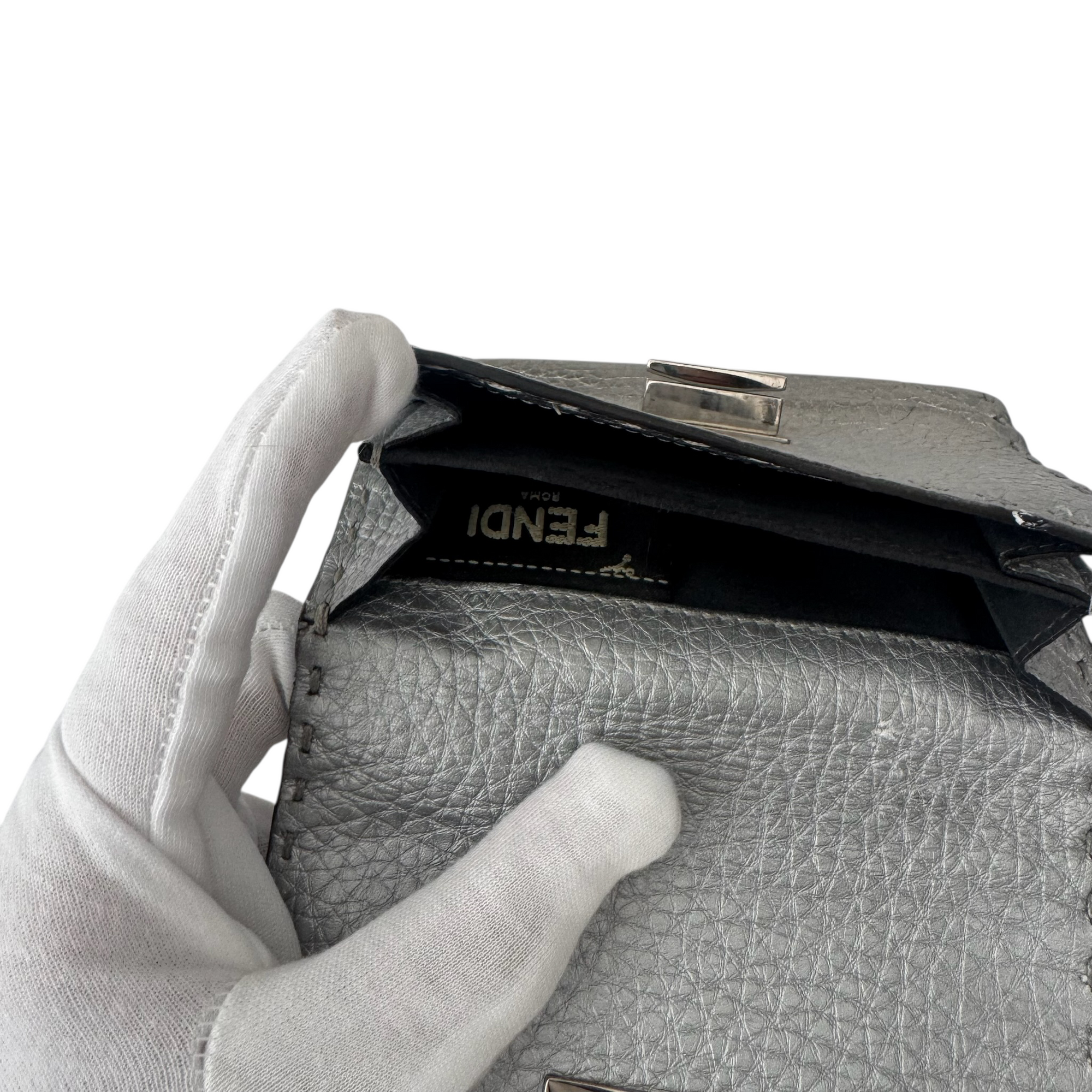 fendi 2000s silver wallet