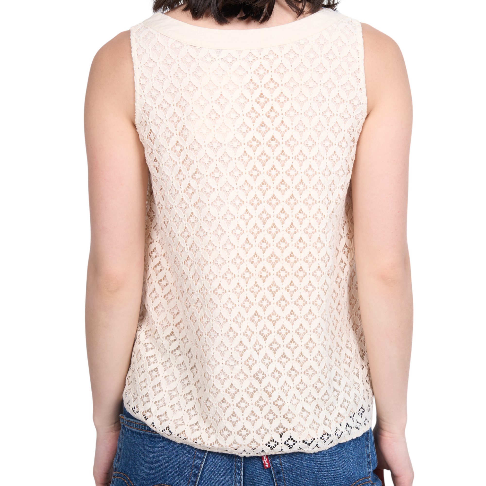 chloé cream lace tank top