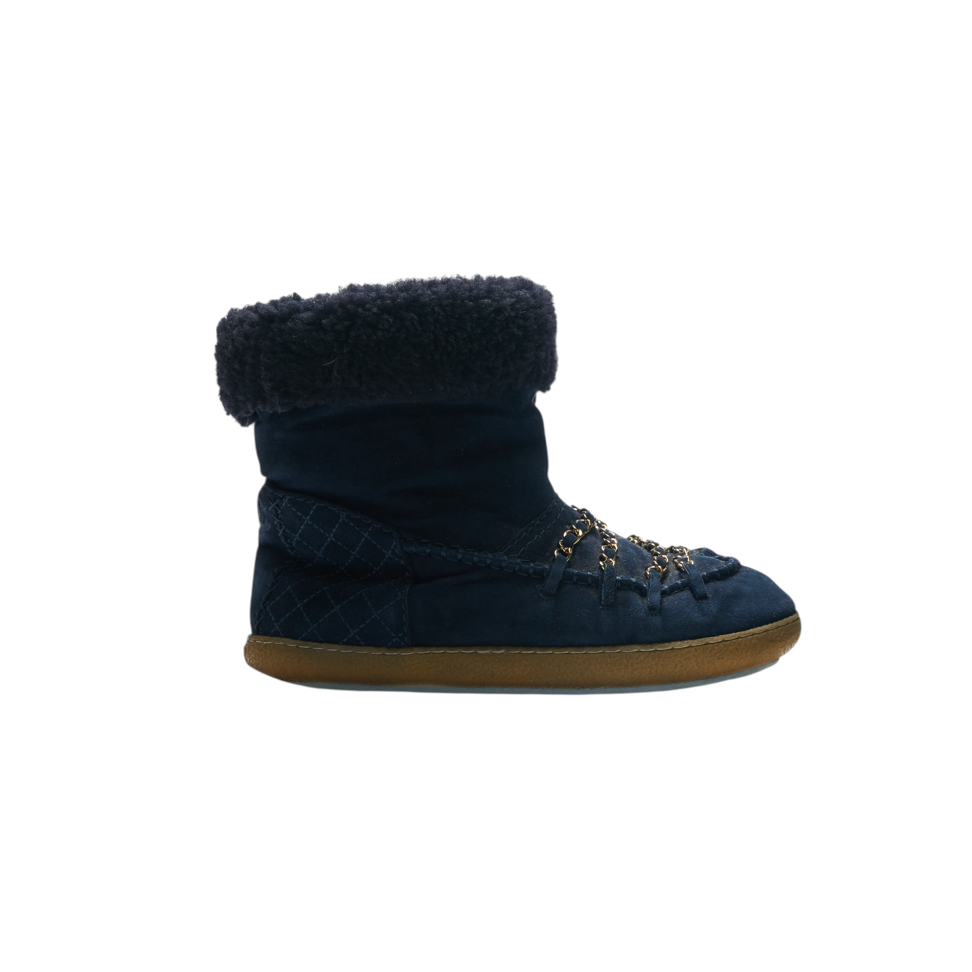 chanel 2000s navy blue boots