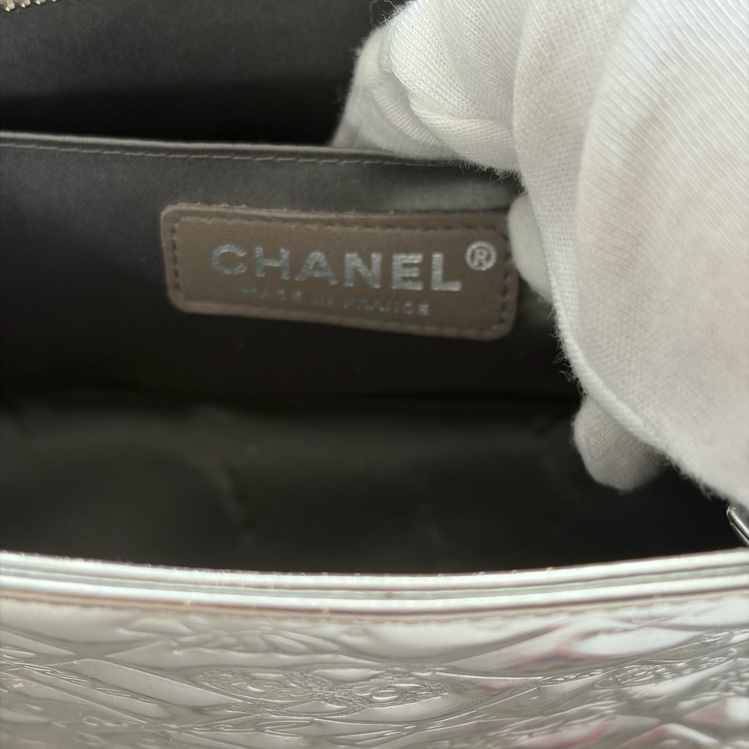chanel 2000s silver lucky charms bag