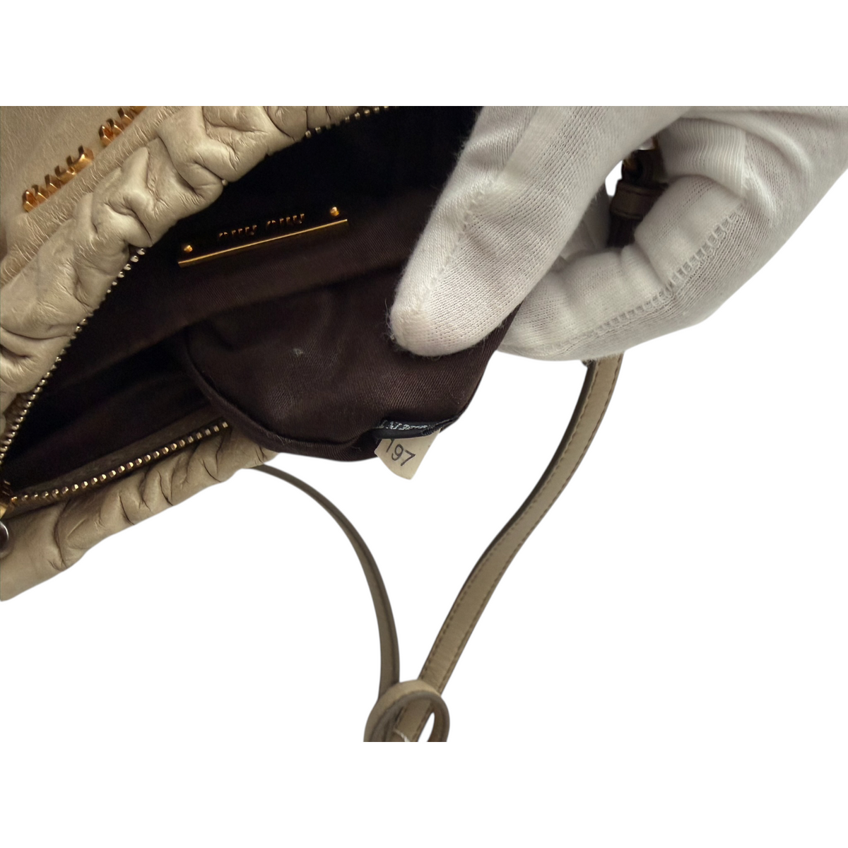 miu miu 2000s tan mini vitello bag
