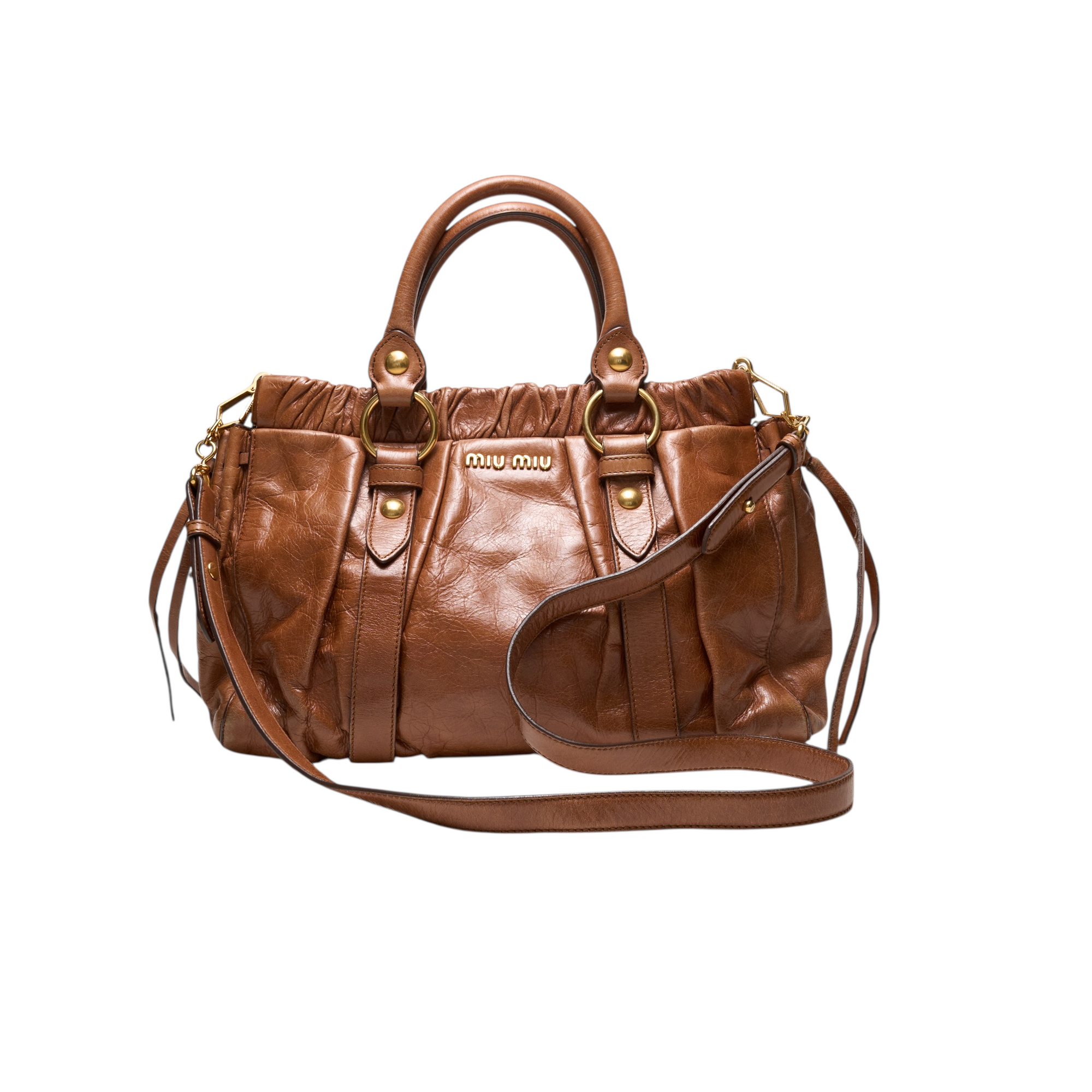 miu miu 2000s brown vitello bag