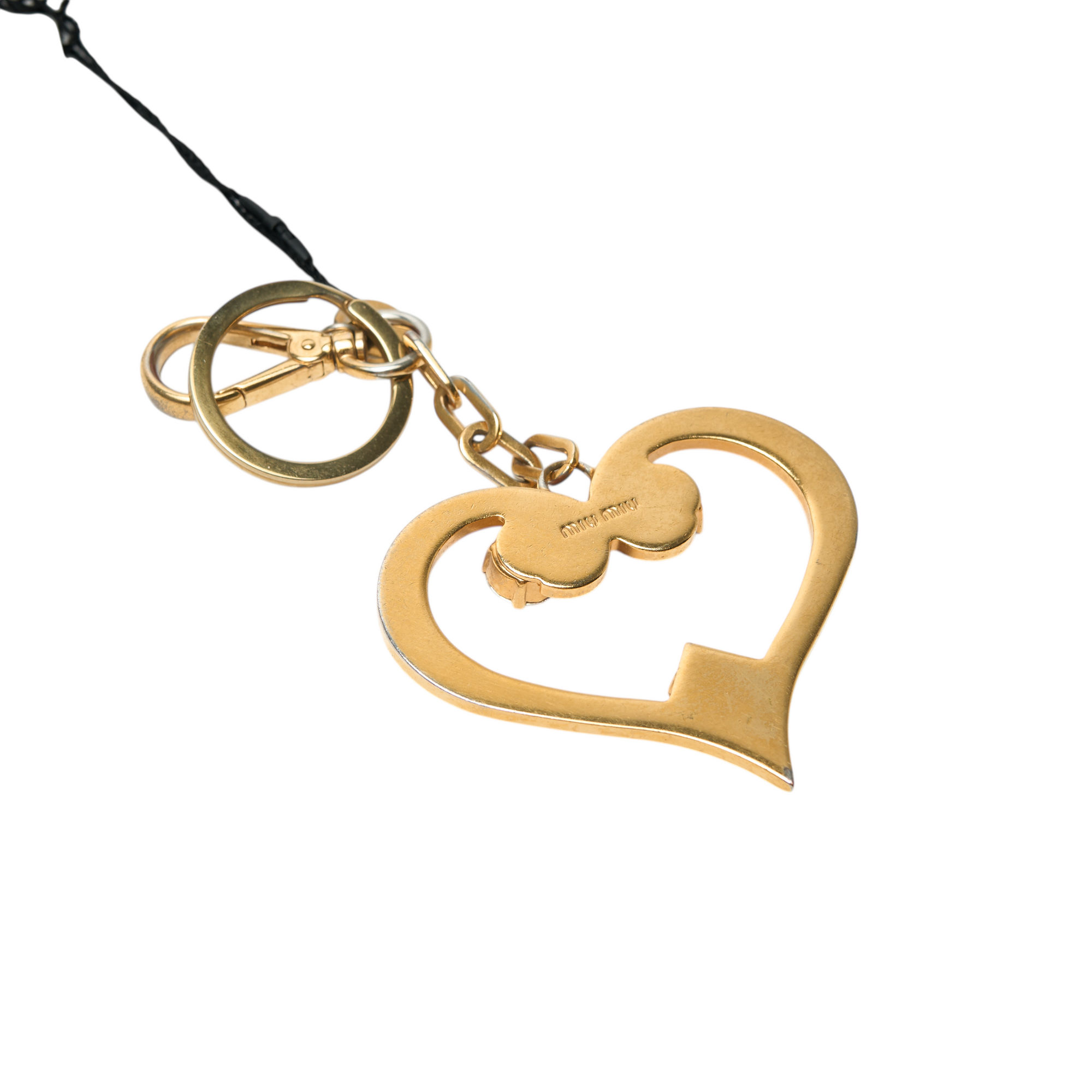 miu miu red heart keychain