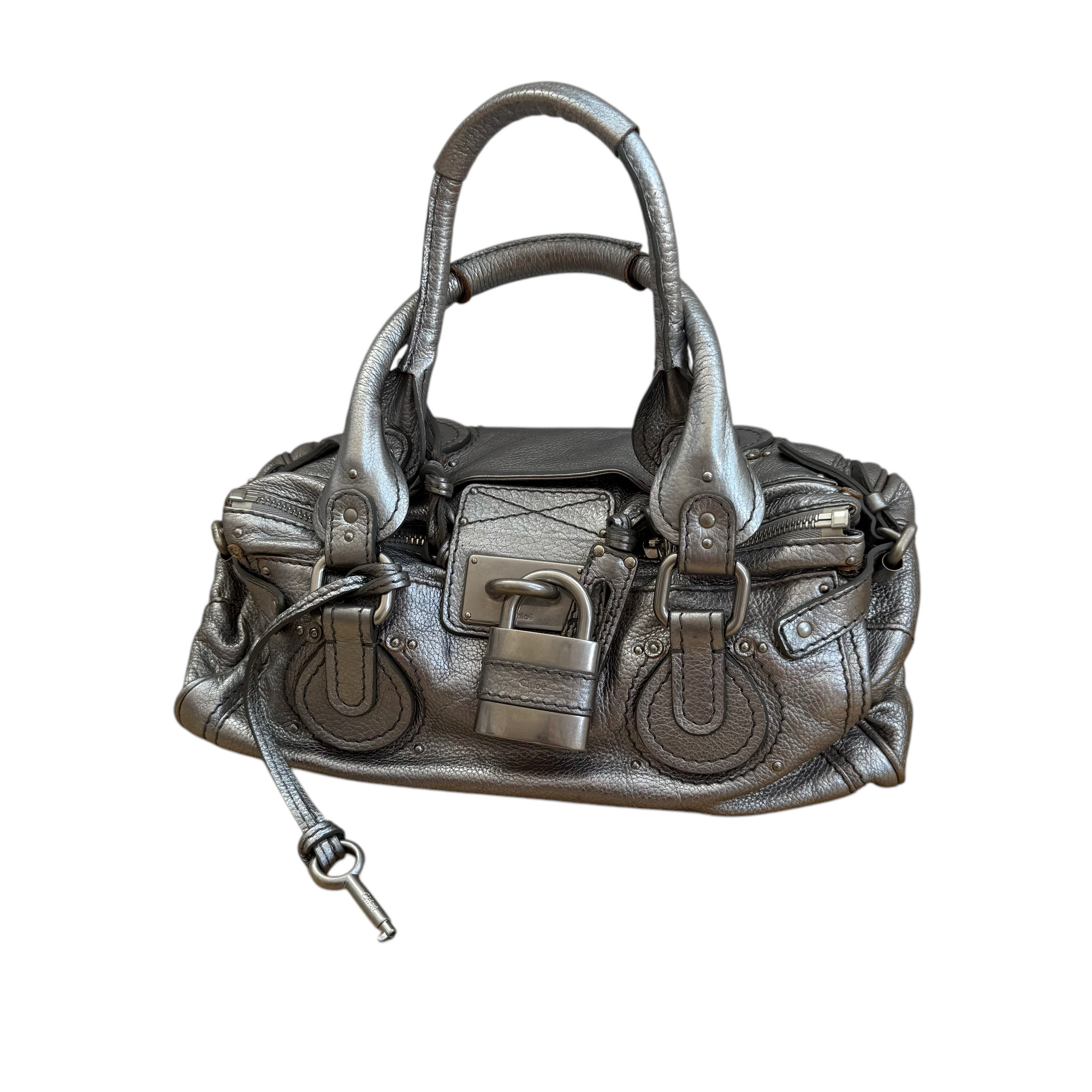 chloé silver paddington bag