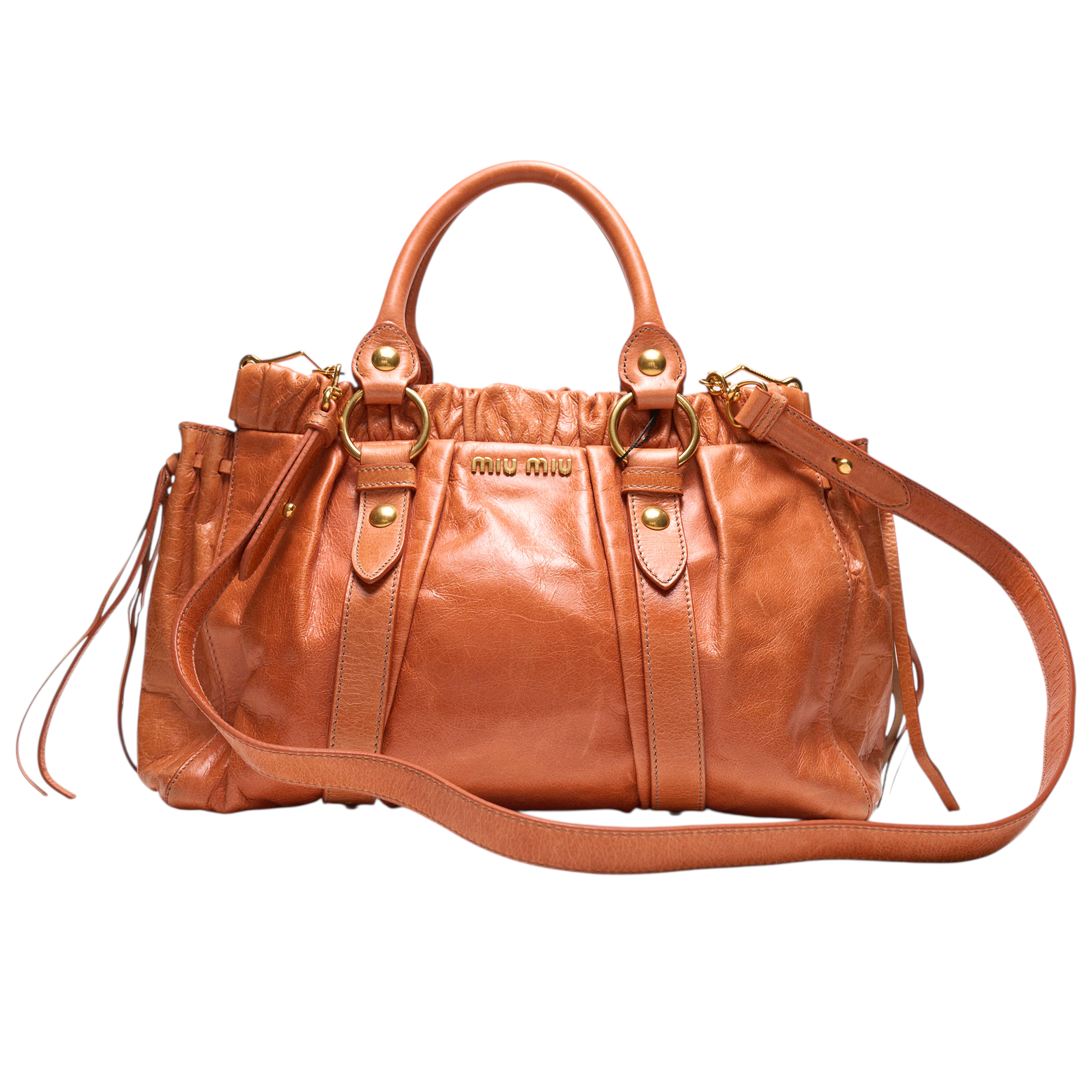 miu miu 2000s orange vitello bag