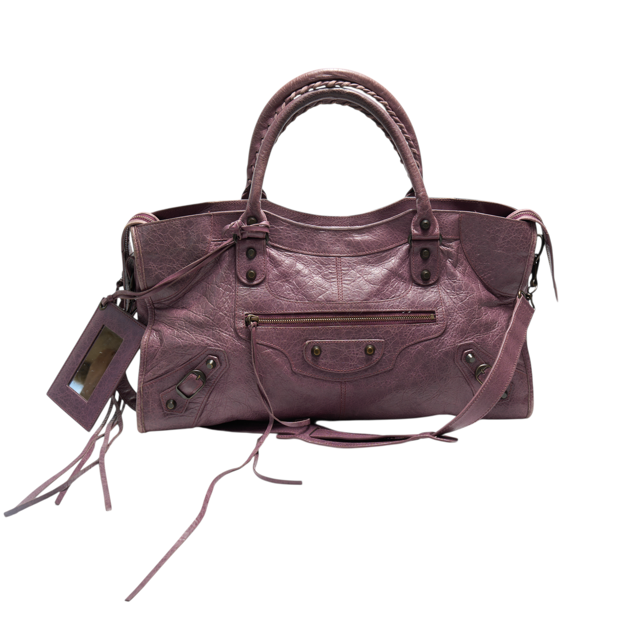 balenciaga 2000s purple city bag