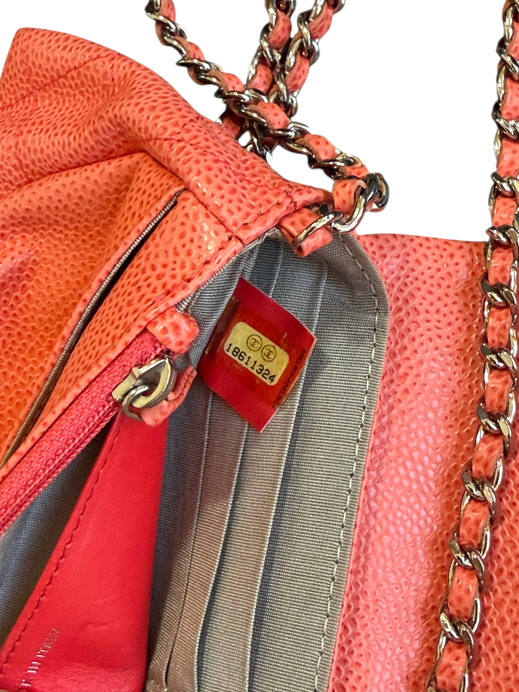 chanel 2000s orange shoulder bag
