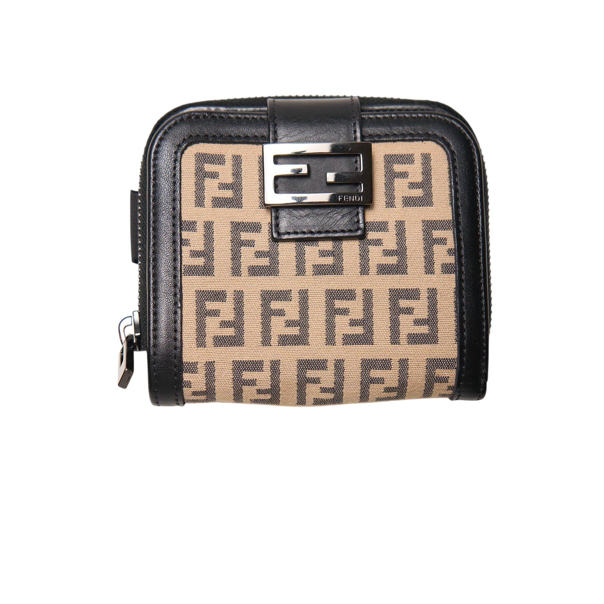 fendi 2000s black and tan wallet