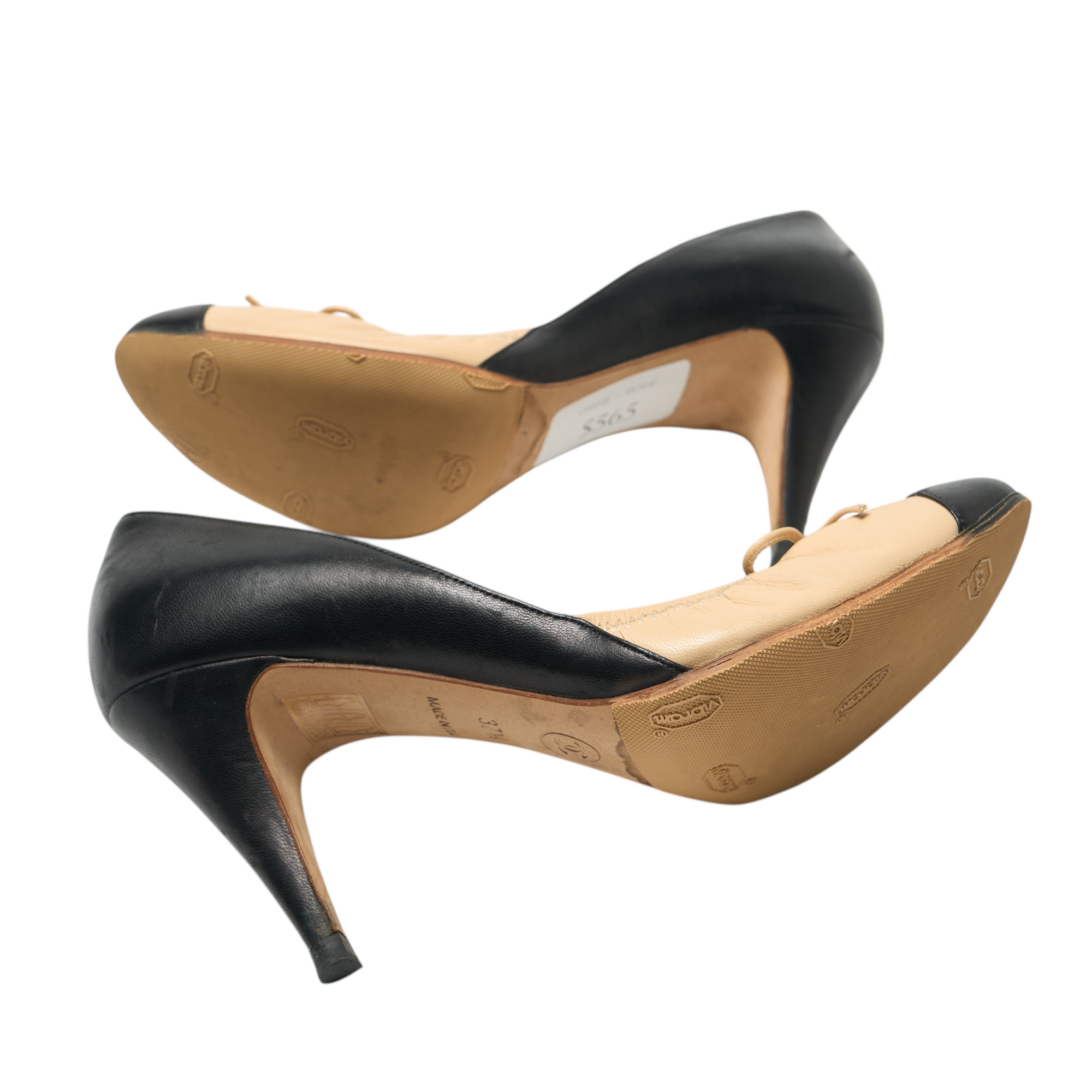 chanel 2000s black and tan heels