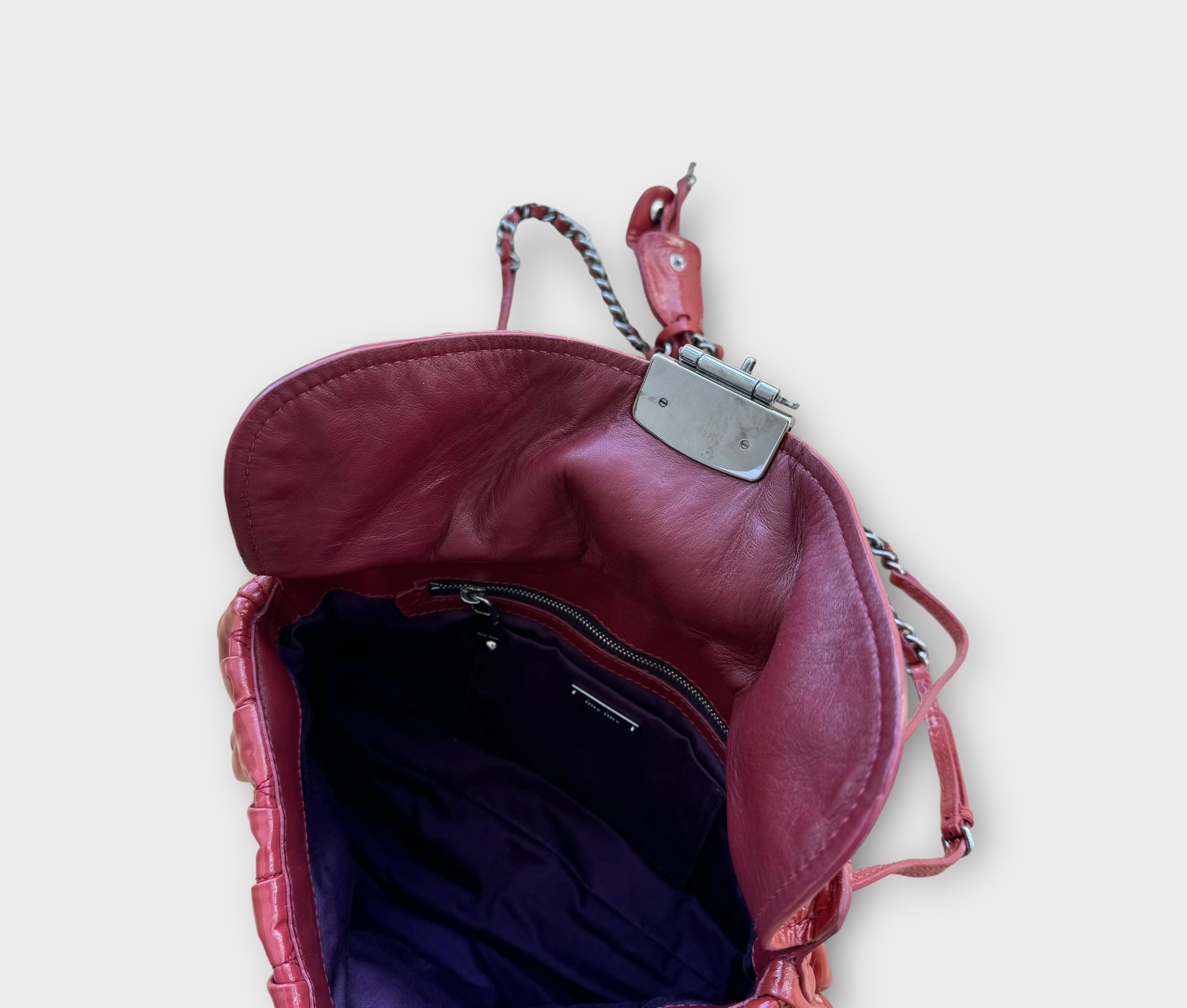 miu miu red matelassé shoulder bag