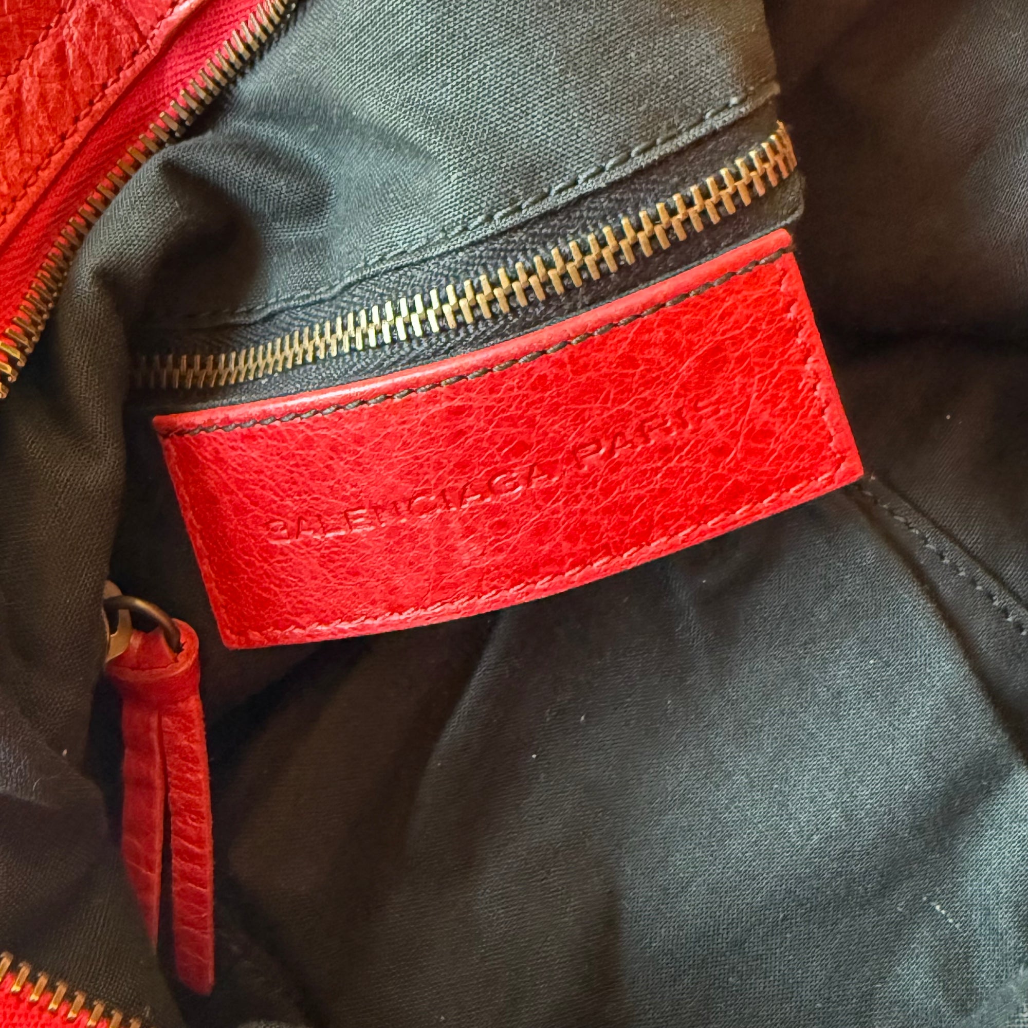 balenciaga red city bag