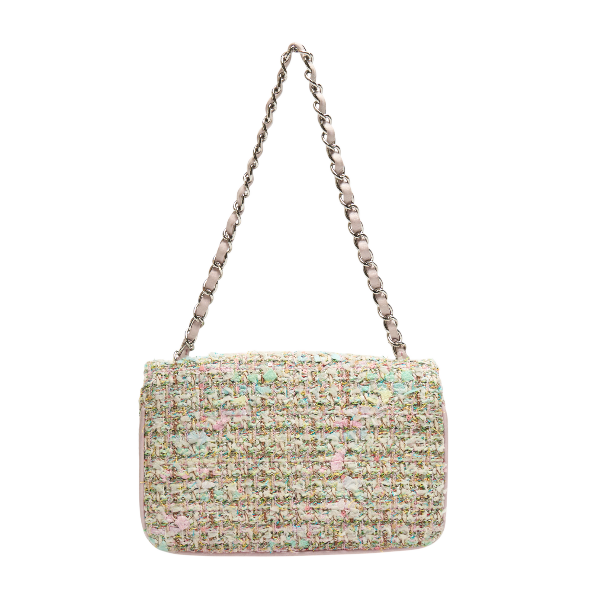 chanel 2000s pastel tweed bag