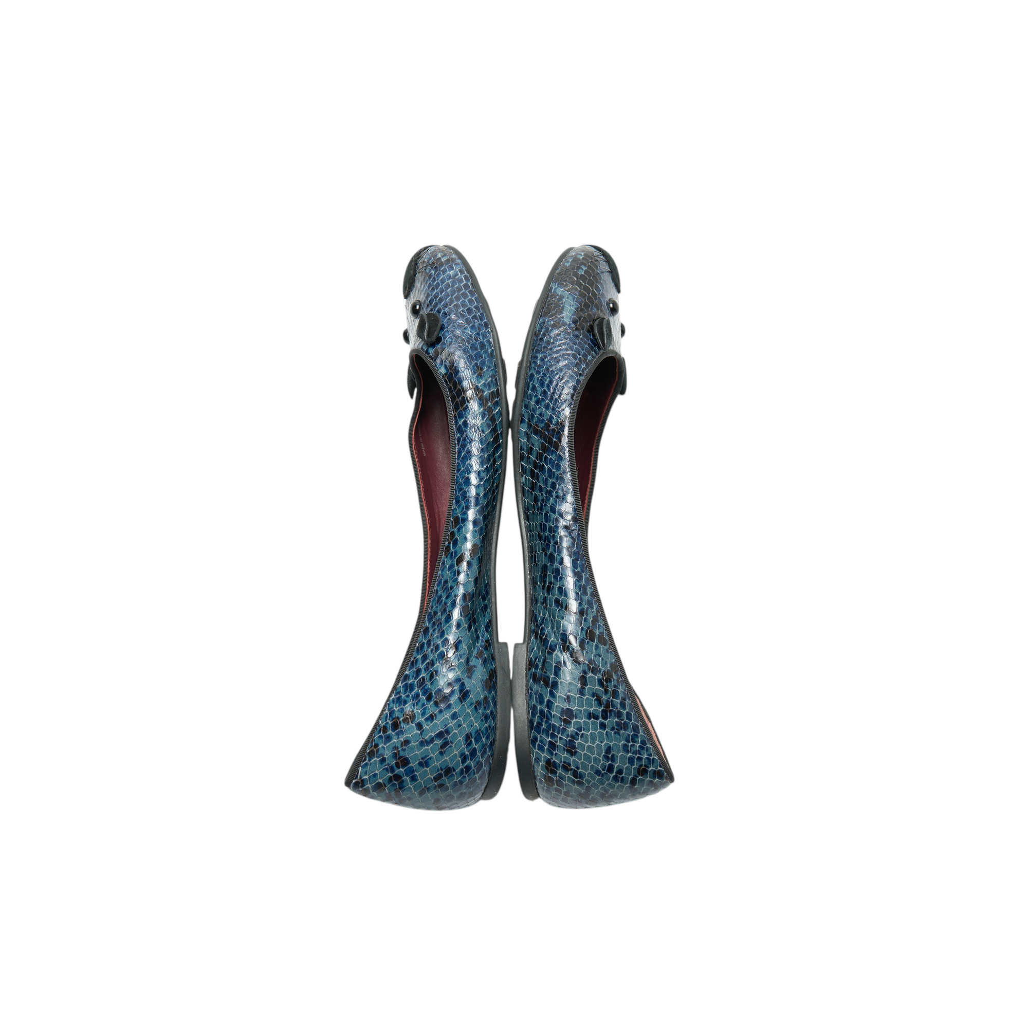 marc jacobs 2000s blue python mouse flats