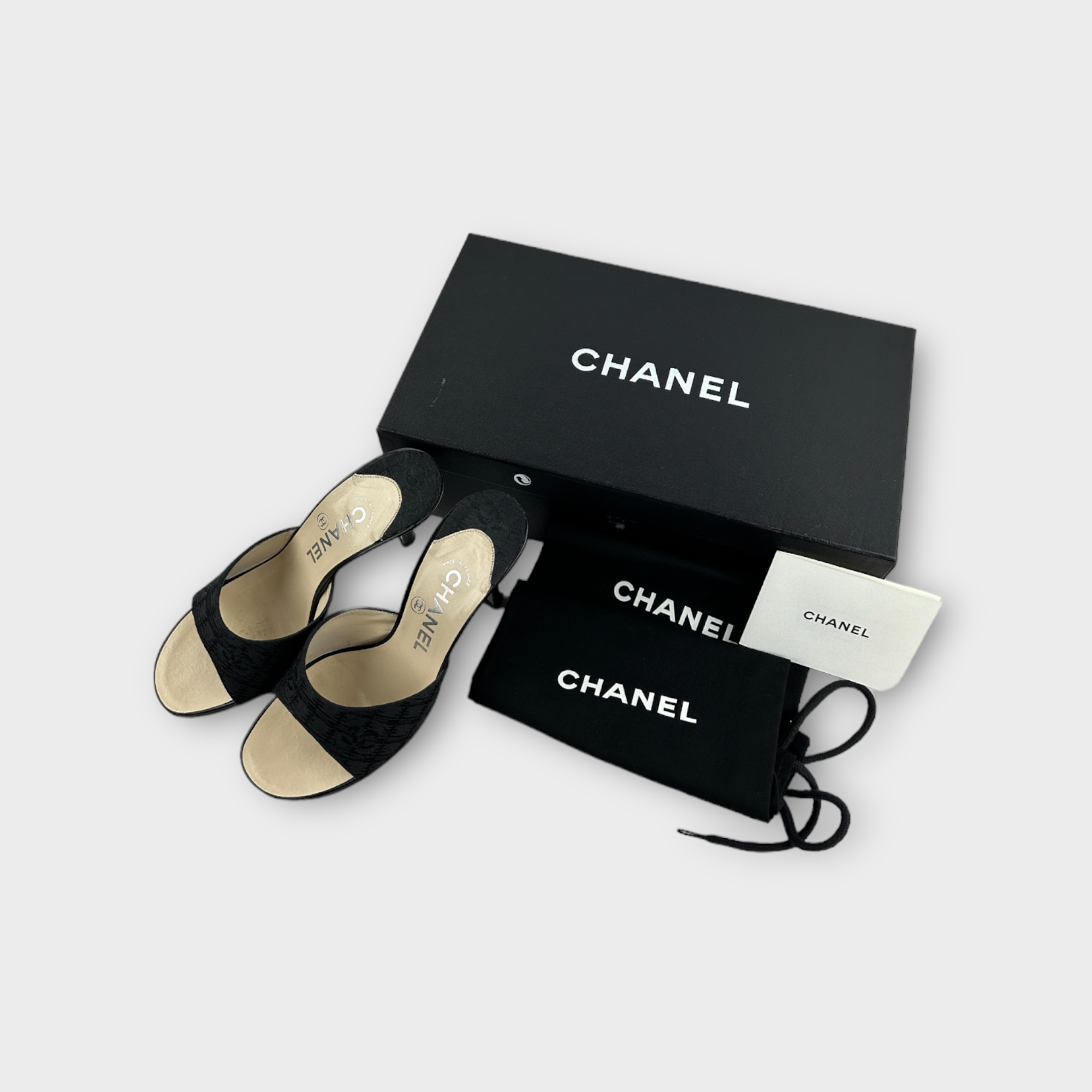 chanel 2000s black heels