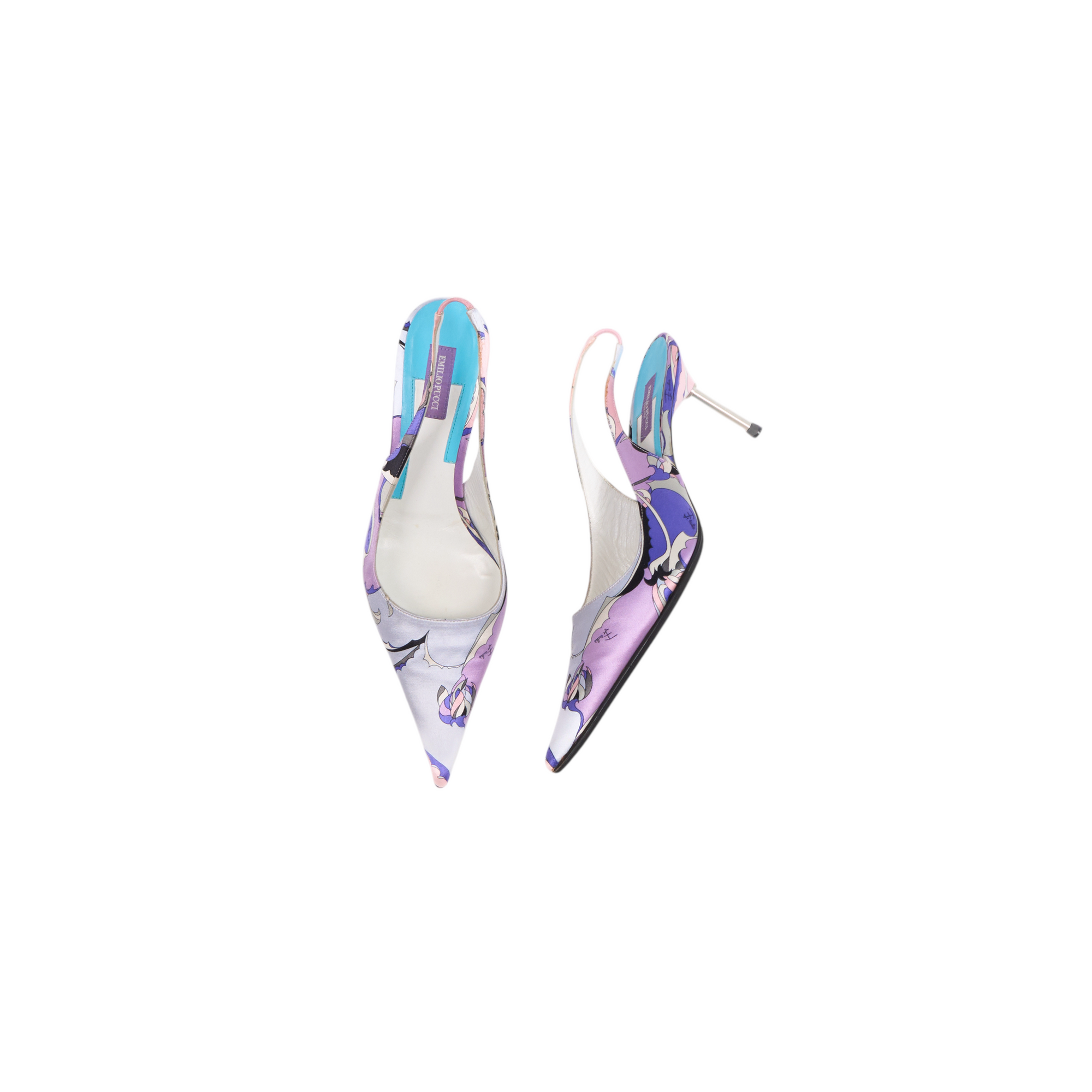 emilio pucci 2000s purple slingback heels