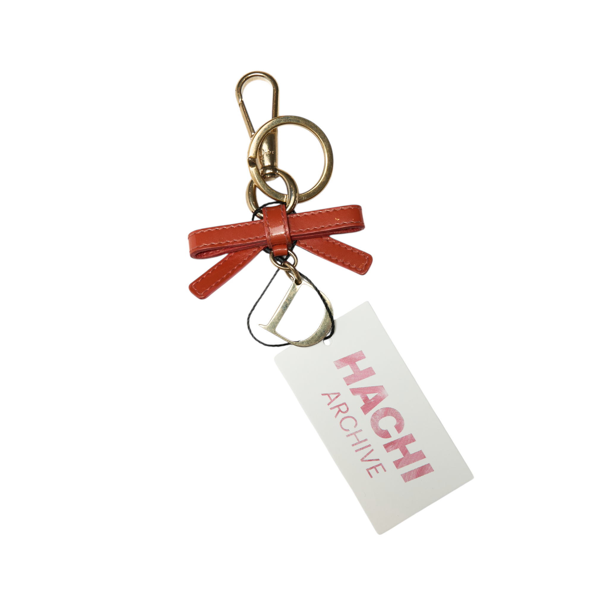 christian dior 2000s orange bow keychain