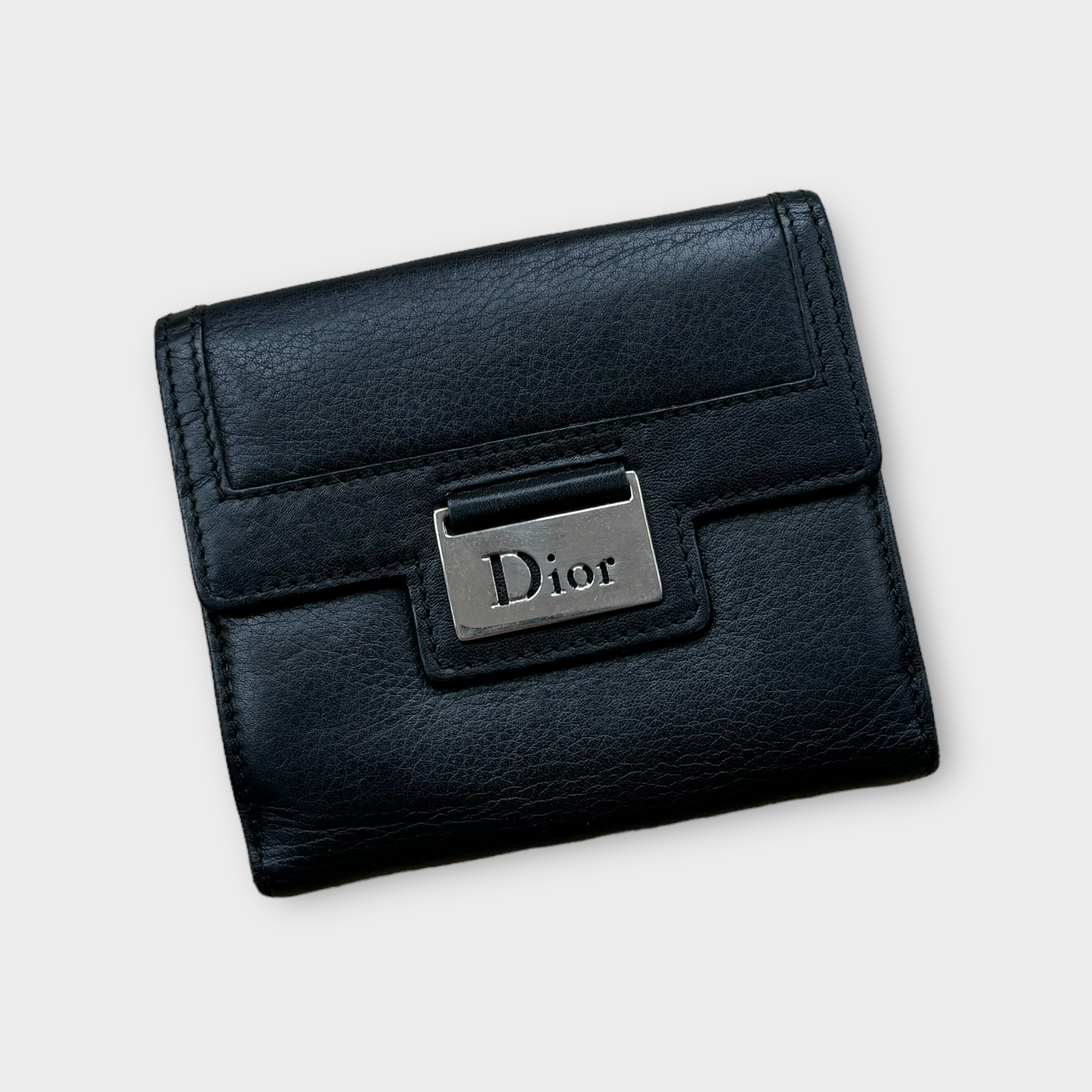 christian dior 2000s black wallet