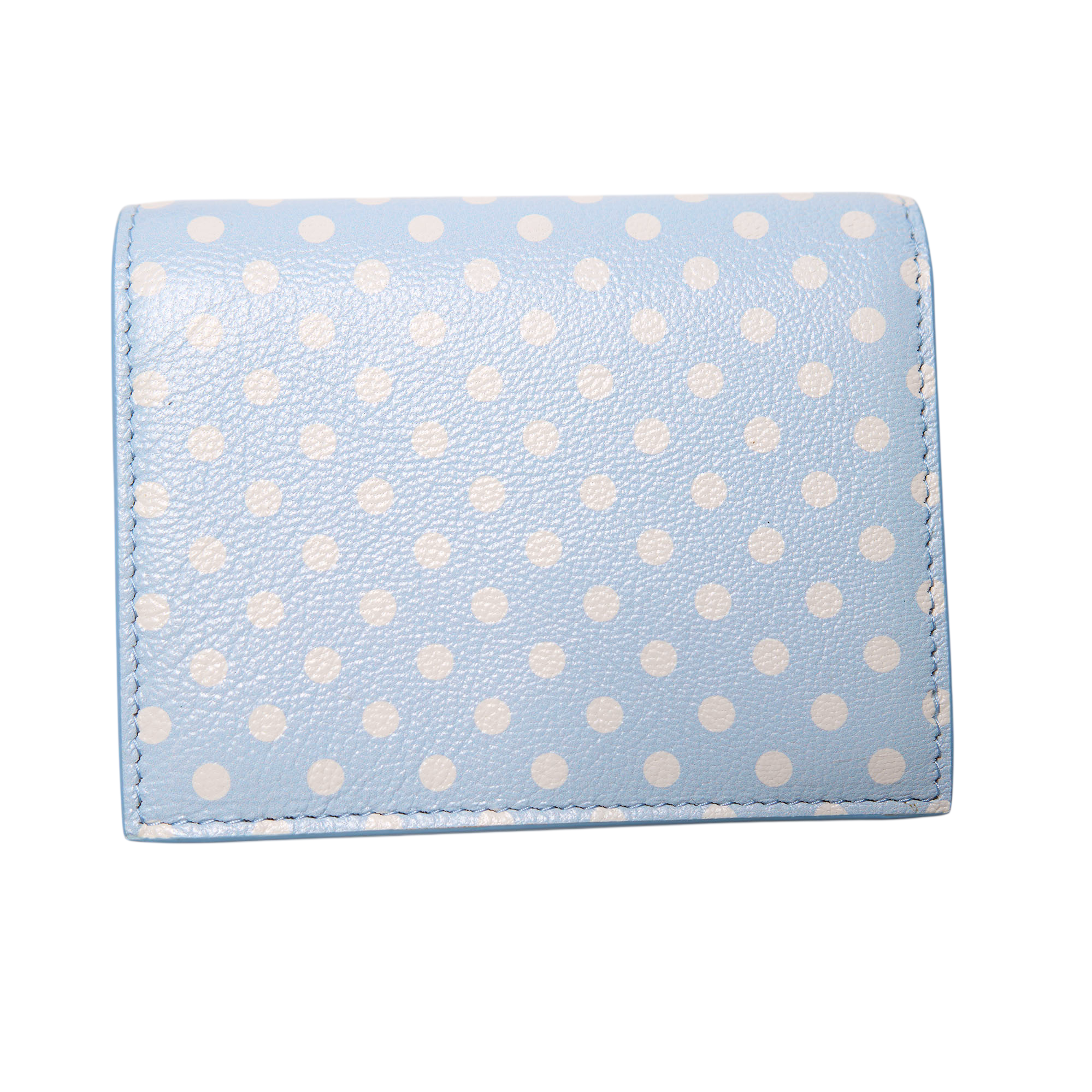 miu miu blue polka dot wallet