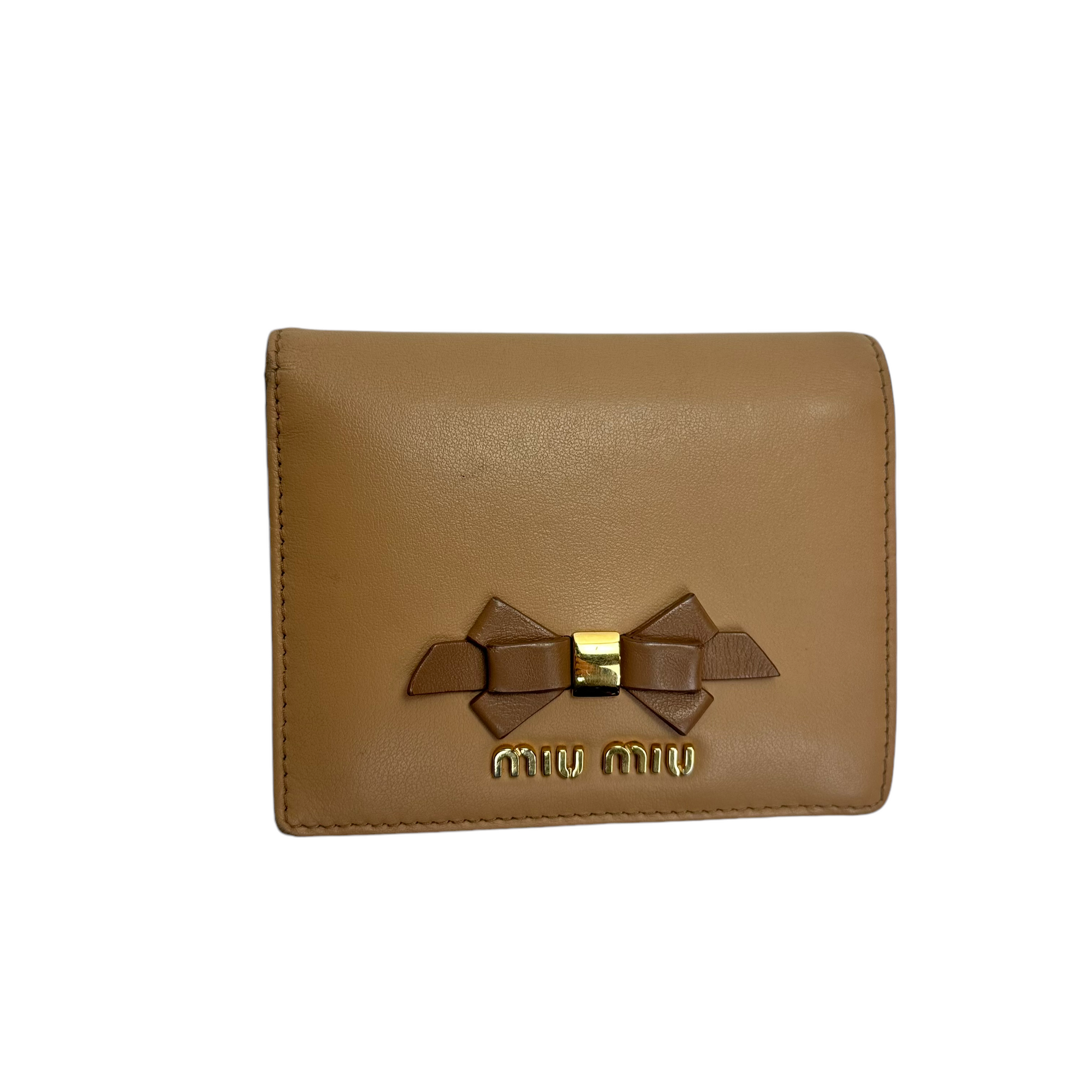 miu miu brown bow wallet