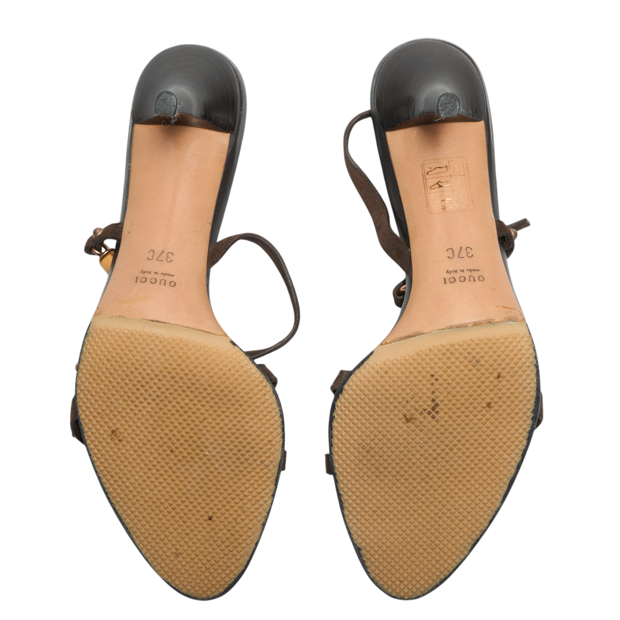 gucci 2000s brown bamboo heels