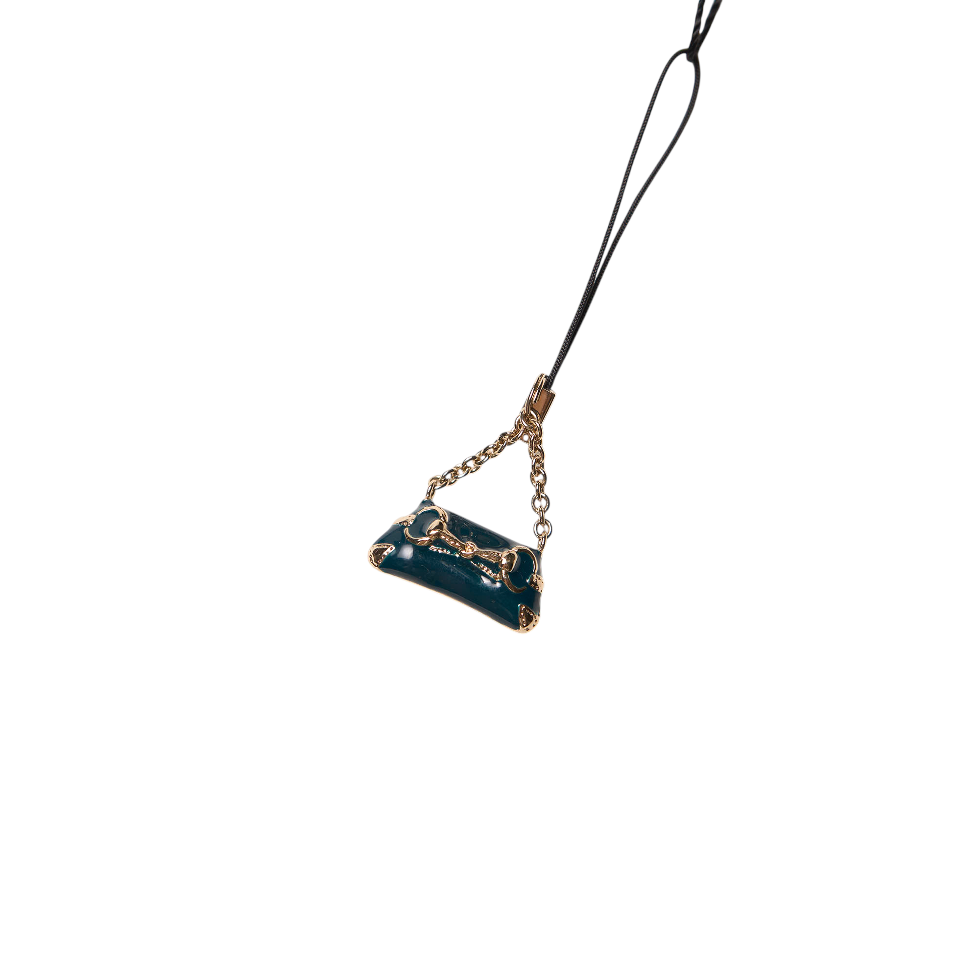 gucci 2000s blue horsebit bag charm