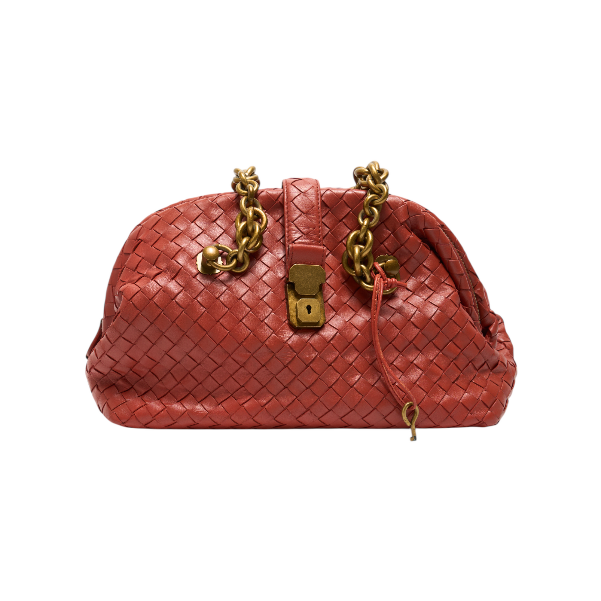 bottega veneta 2000s orange shoulder bag