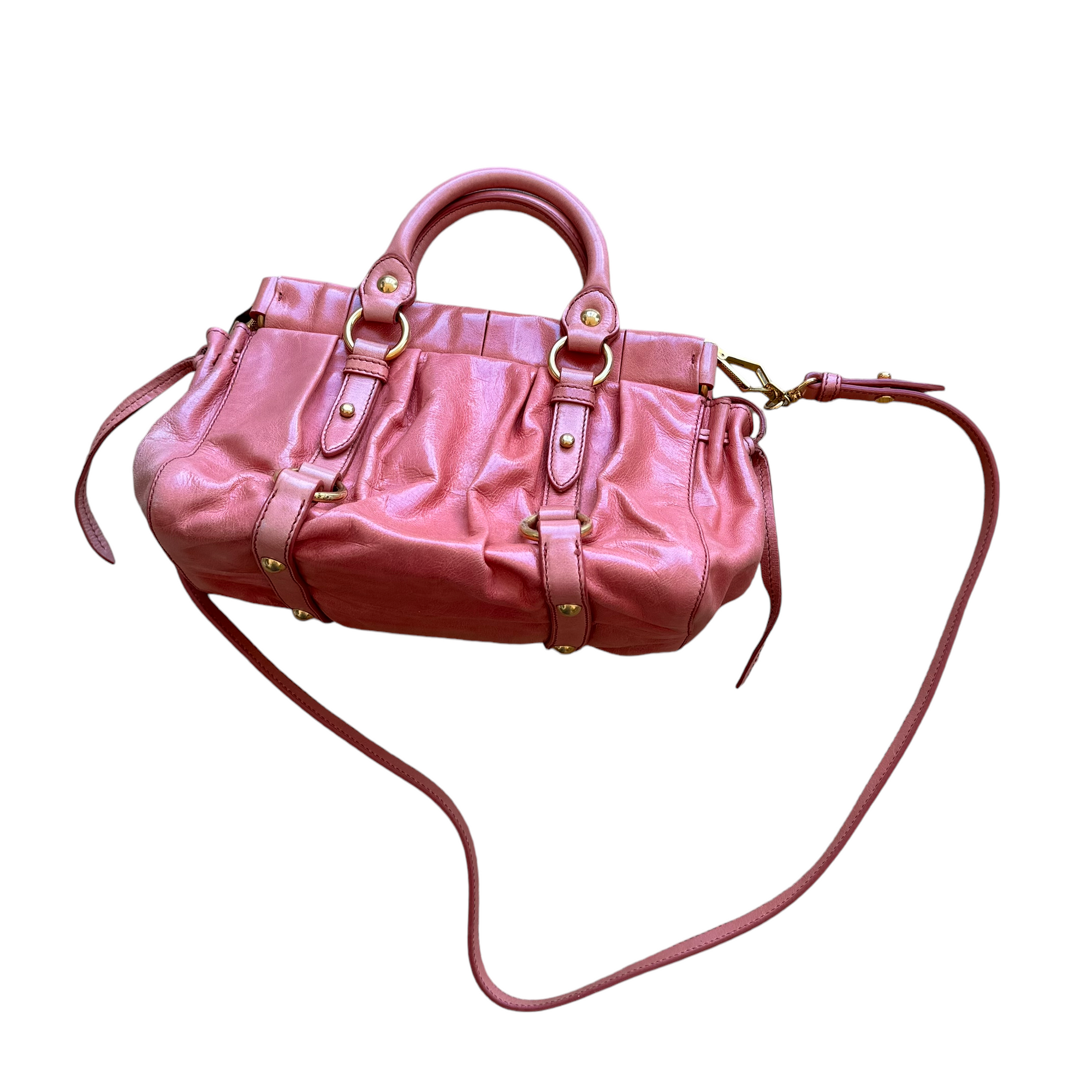 【関税&送料込】Miu Miu Pink Leather Handbag miu miu pink vitello shoulder bag – hachi archive