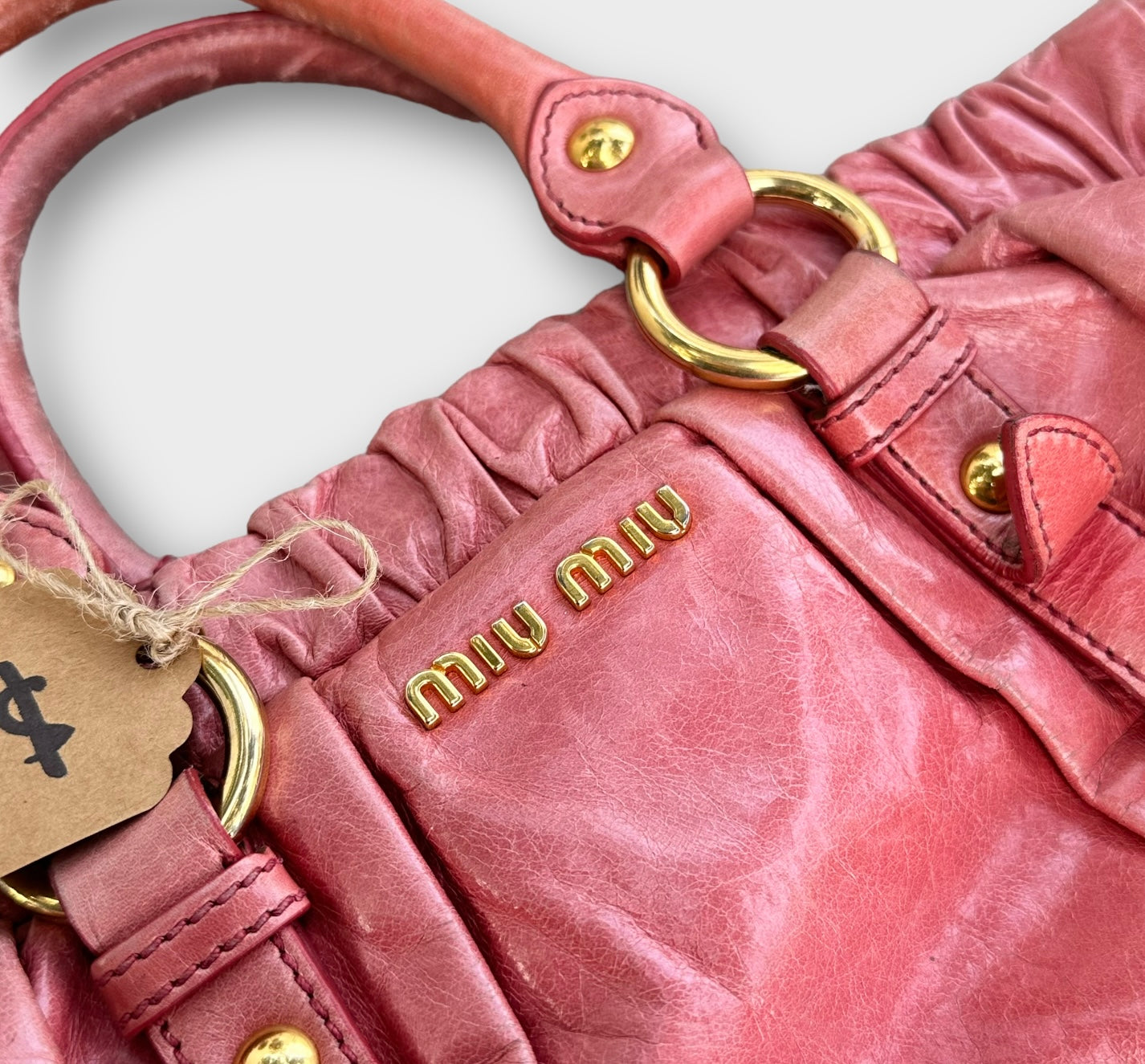 miu miu pink vitello shoulder bag